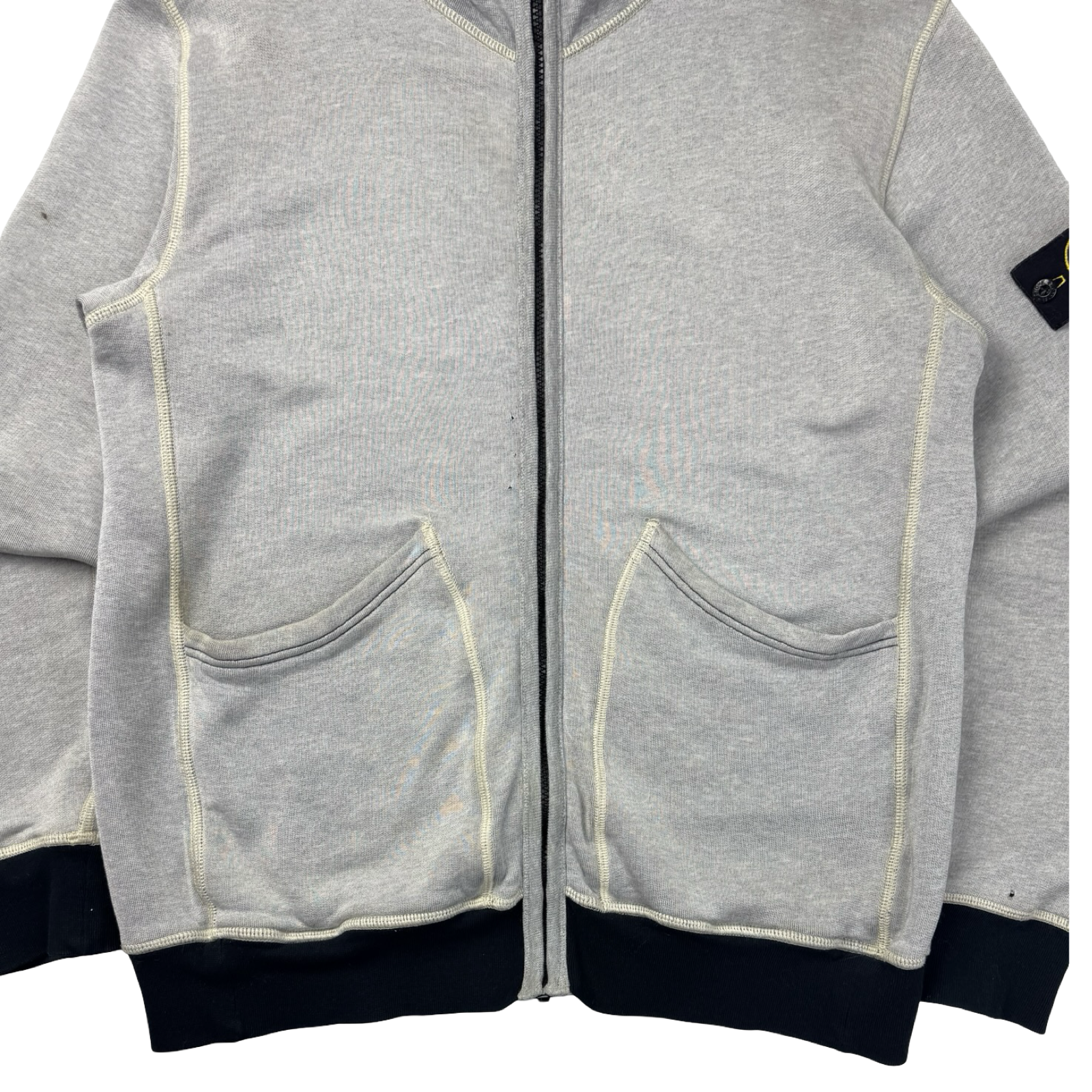 Stone Island Full Zip Hoodie Grey
