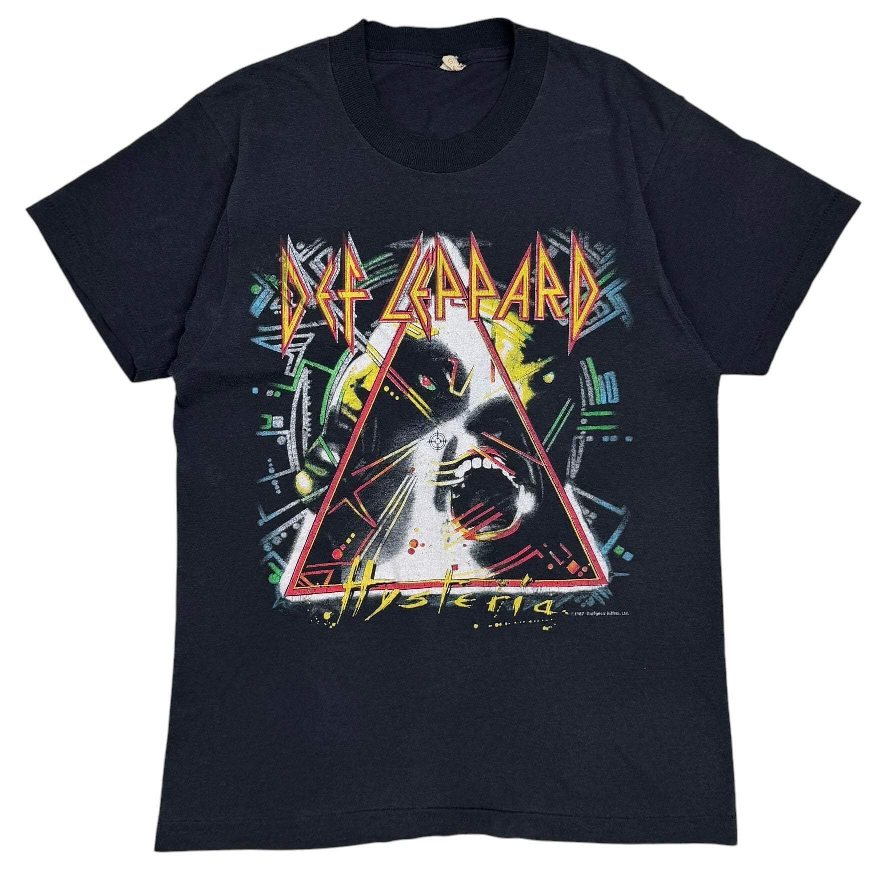 1987 Def Leppard Hysteria Japan Tour Tee Faded Black