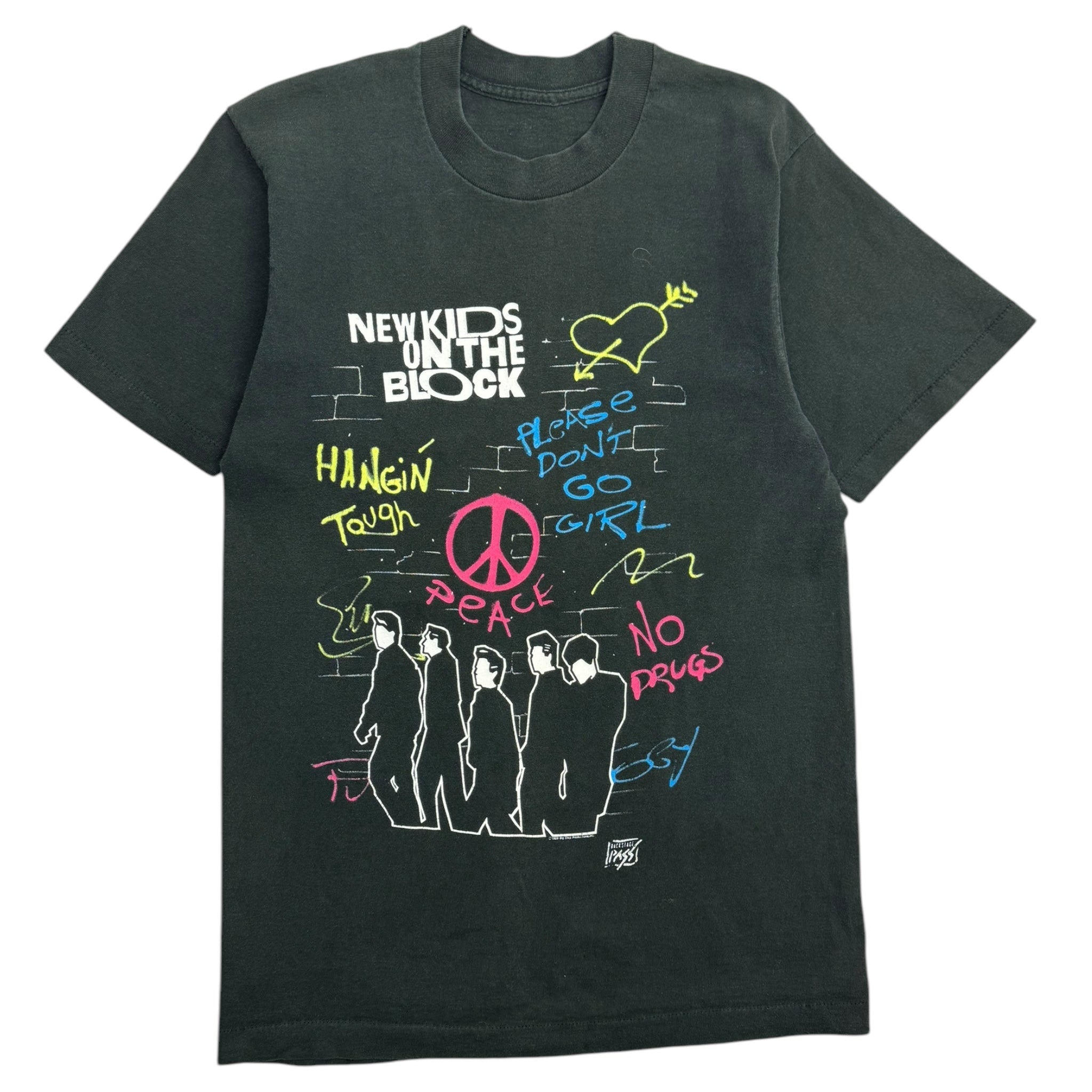 1989 New Kids On The Block Graffiti Tee Black