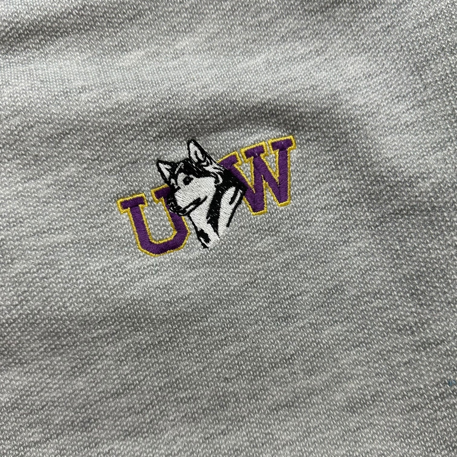 Vintage University Of Washington Huskies Button Up Sweater Grey