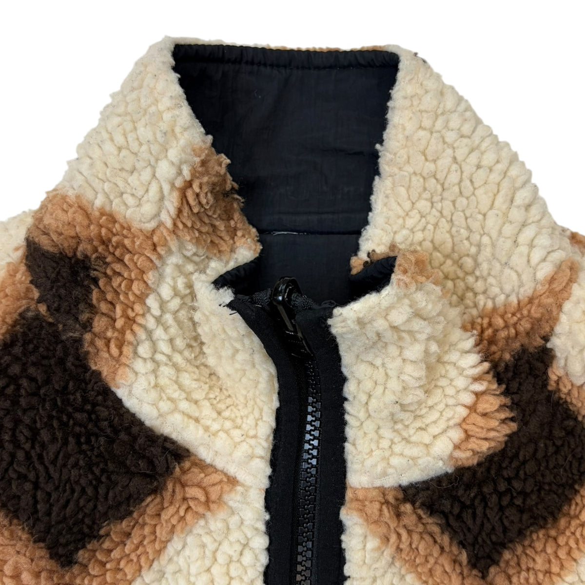 Stussy Sherpa Reversible Diamond Jacket Tan