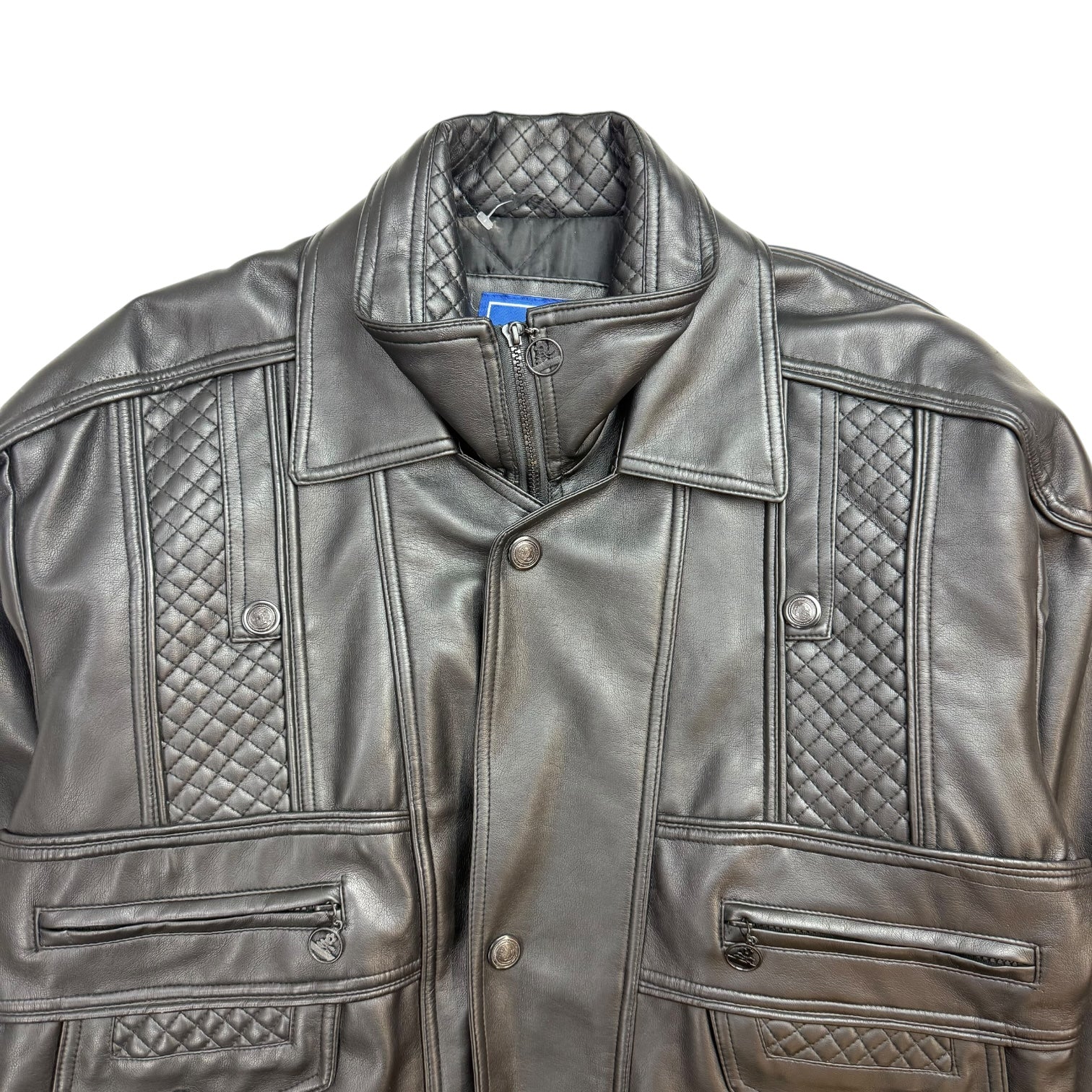 Vintage Quilted Leather Jacket Black