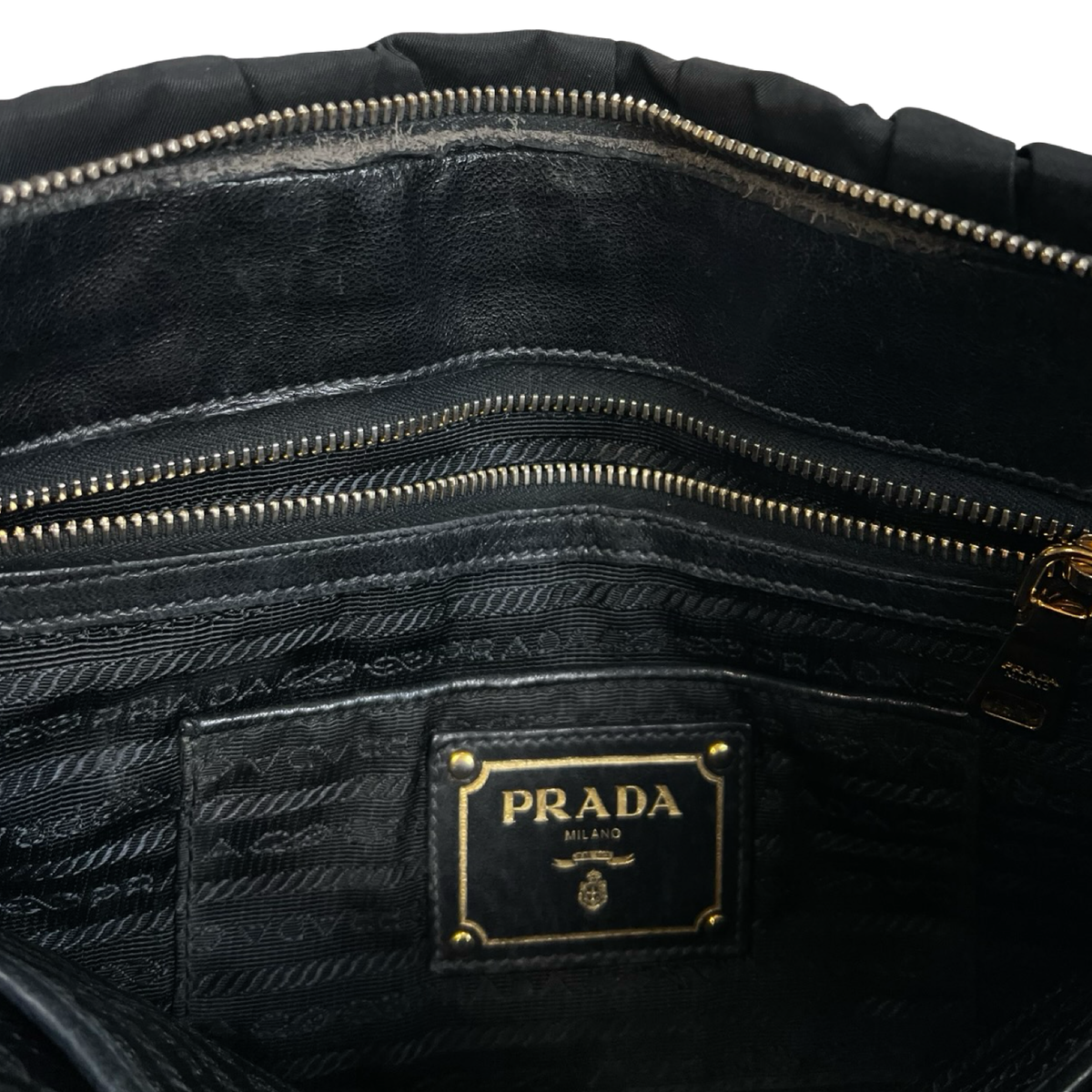 Prada Tessuto Gaufre Nylon Satchel Tote Black