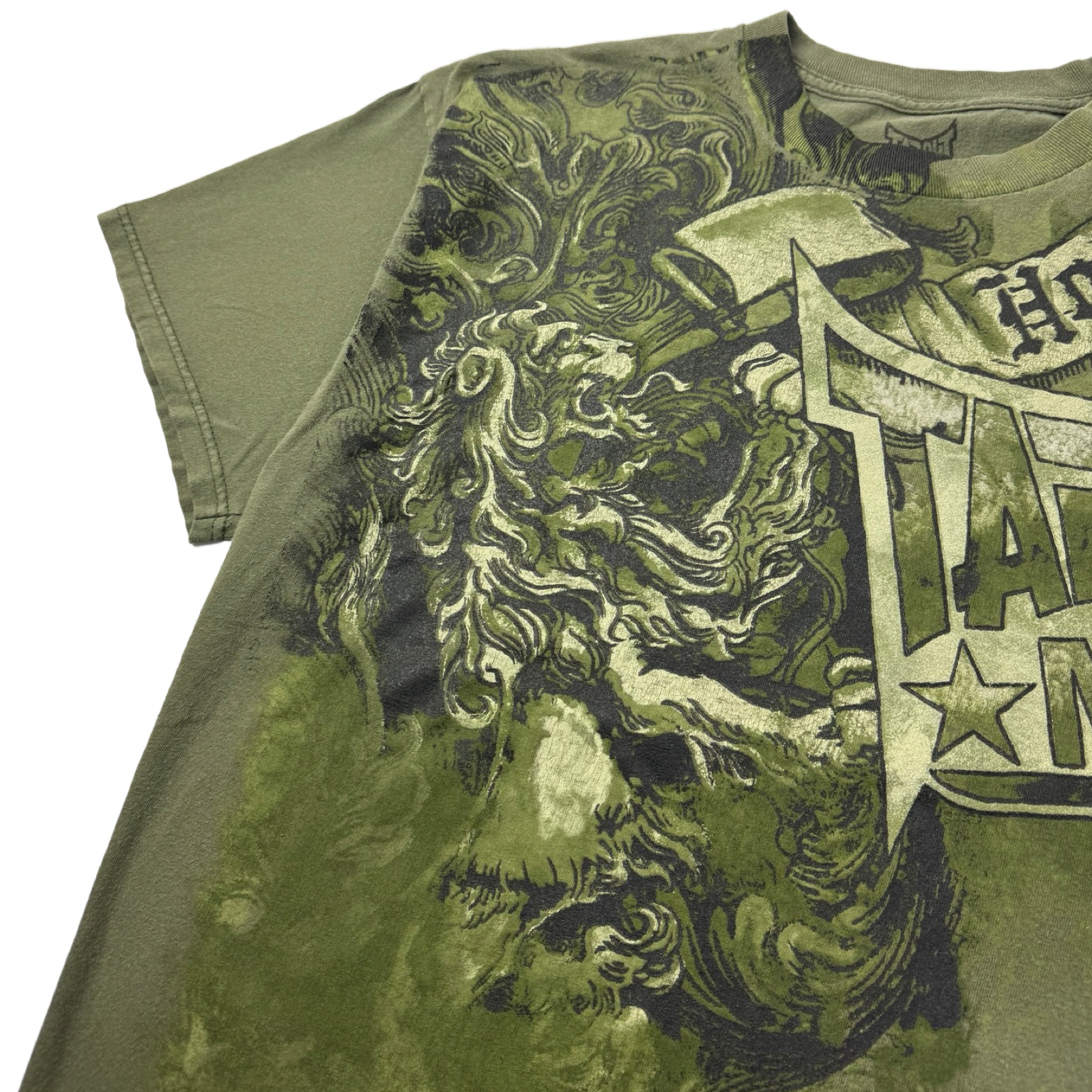 Vintage Y2K Tapout MPS Cyber Fight T-Shirt Green