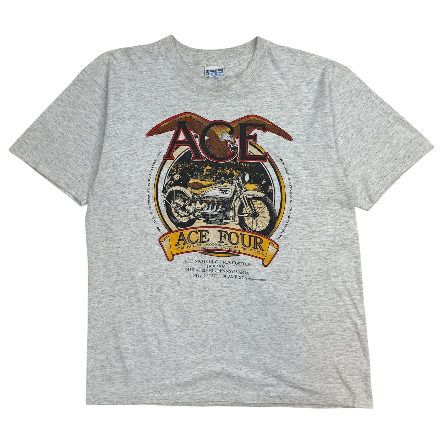 Vintage ACE Four ‘The Fastest Motorcycle In The World’ Tee Grey