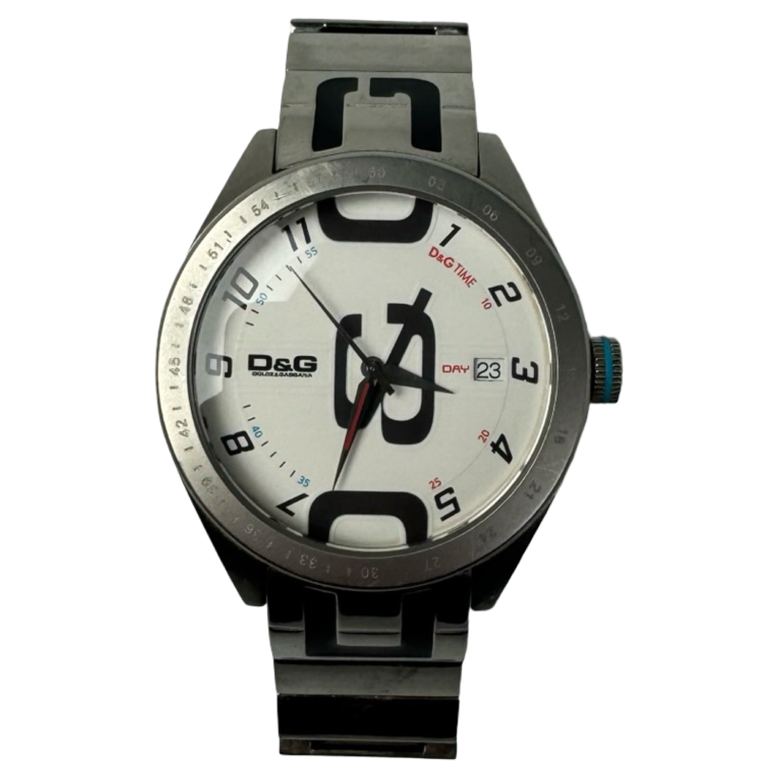 D&G Shuffled Stainless Steel White Dial Watch DW0318