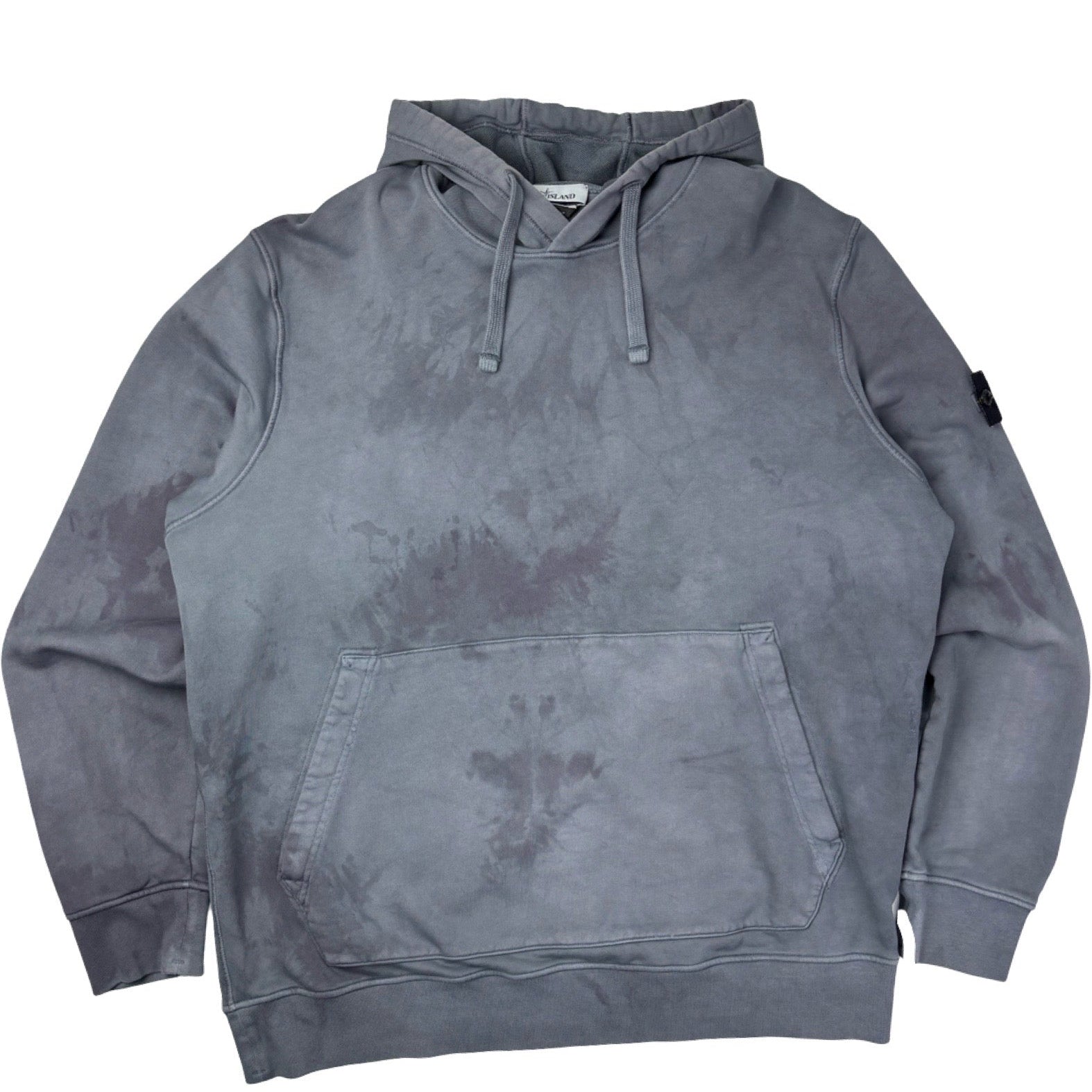 Stone Island Garment-Dyed Fleece Hoodie Washed Grey