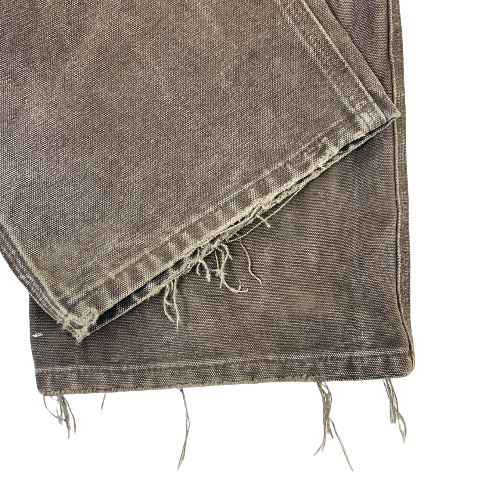 (W) Vintage Carhartt Distressed Double-Knee Canvas Work Pants Brown