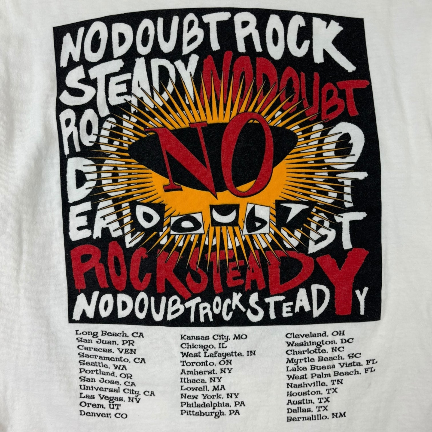 Vintage 2002 No Doubt Rock Steady Tour Long Sleeve Shirt White
