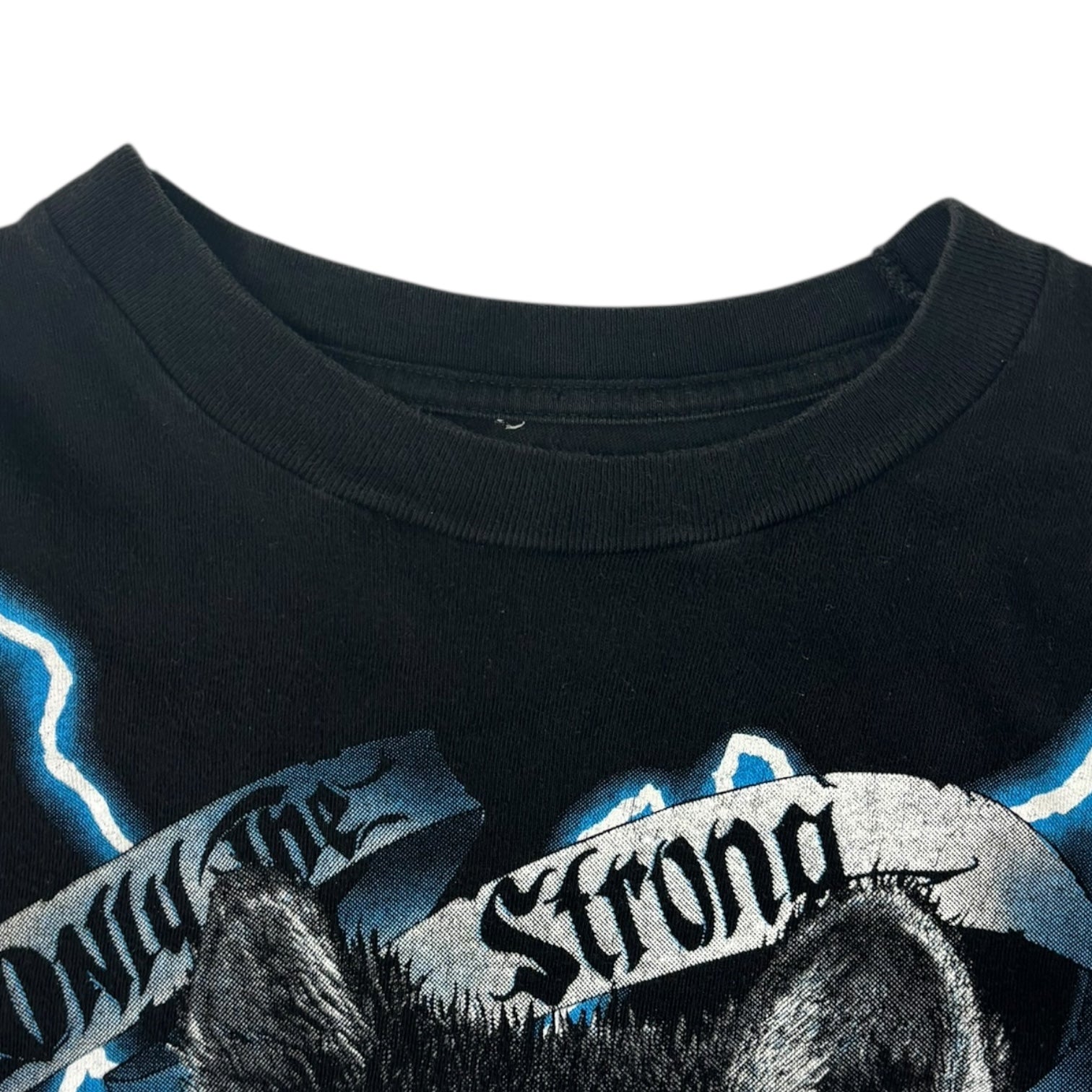 Vintage USA Thunder “Only The Strong Survive” Wolf T-Shirt Black