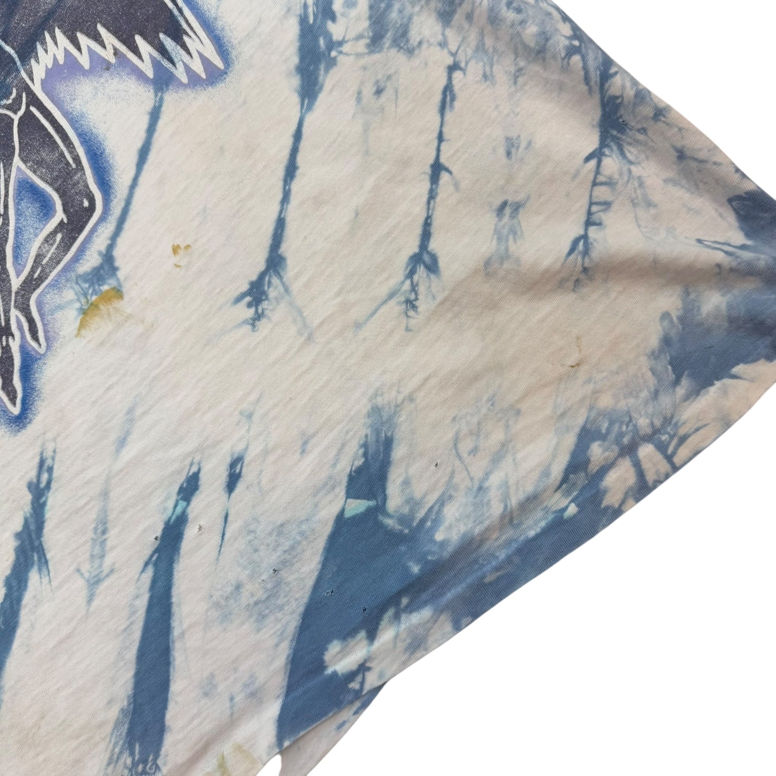 Vintage 1980s Led Zeppelin Tie Dye Tee Blue/White