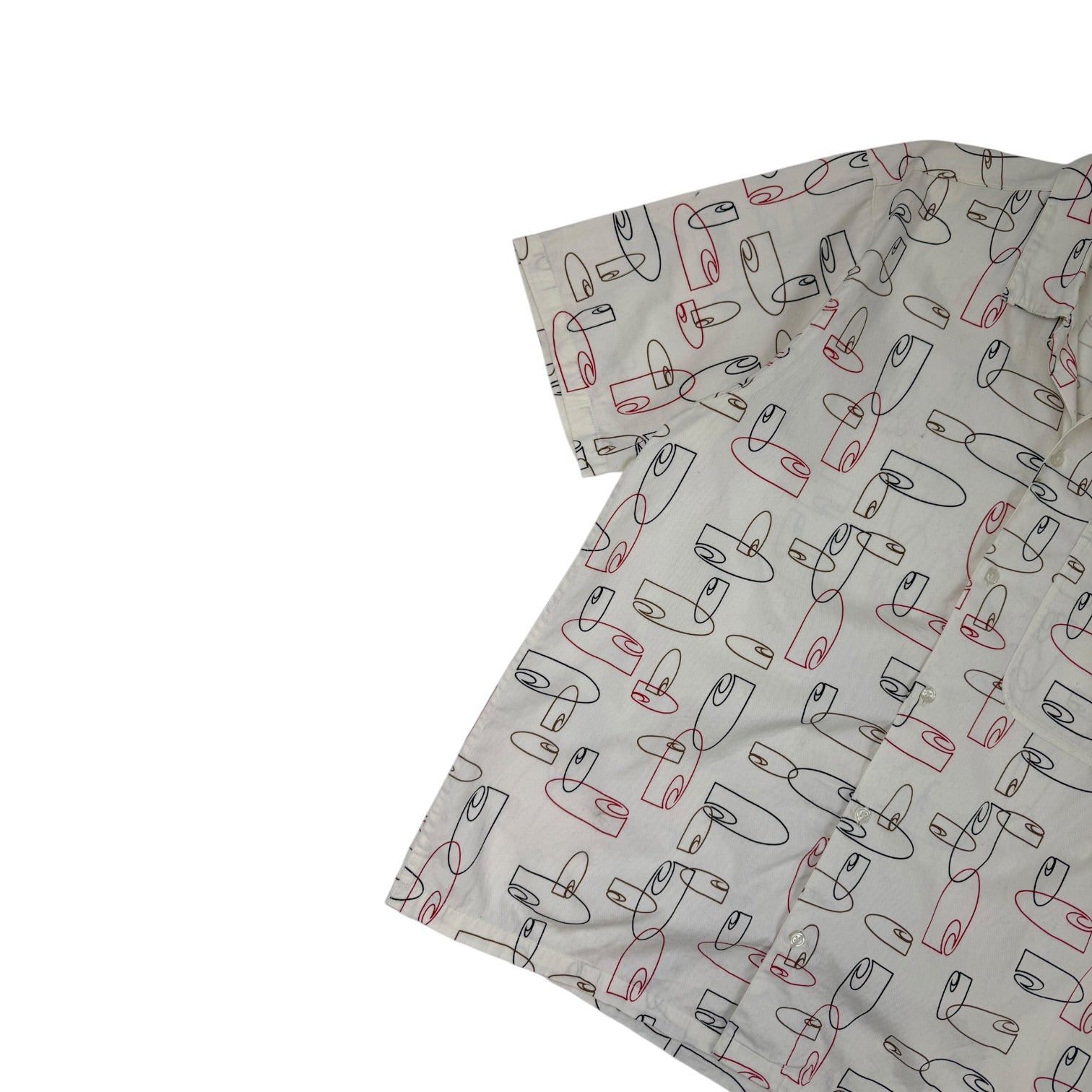 Carhartt WIP Short Sleeve Button Up Sumor Shirt in Outline Print Wax White