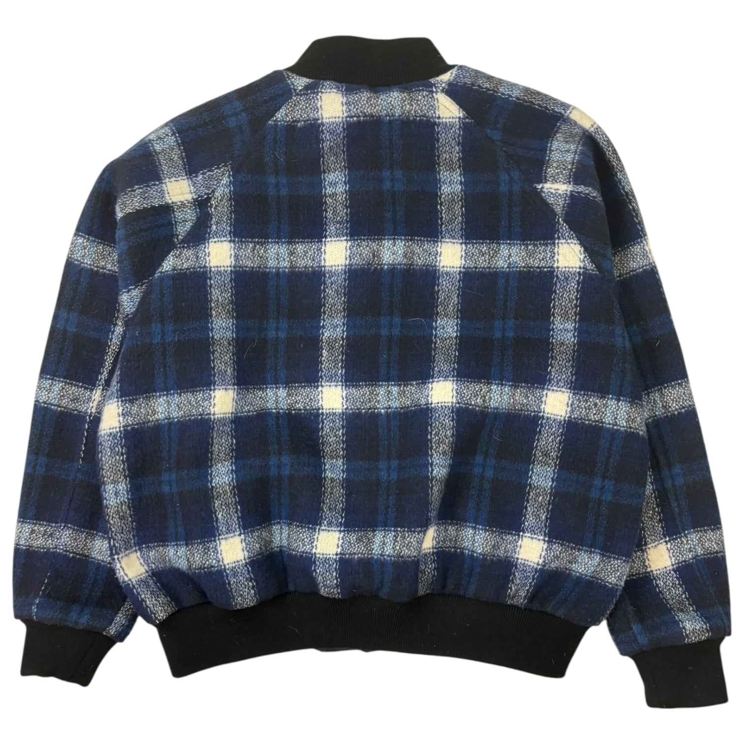 Stussy Chunky Plaid Varsity Jacket Navy