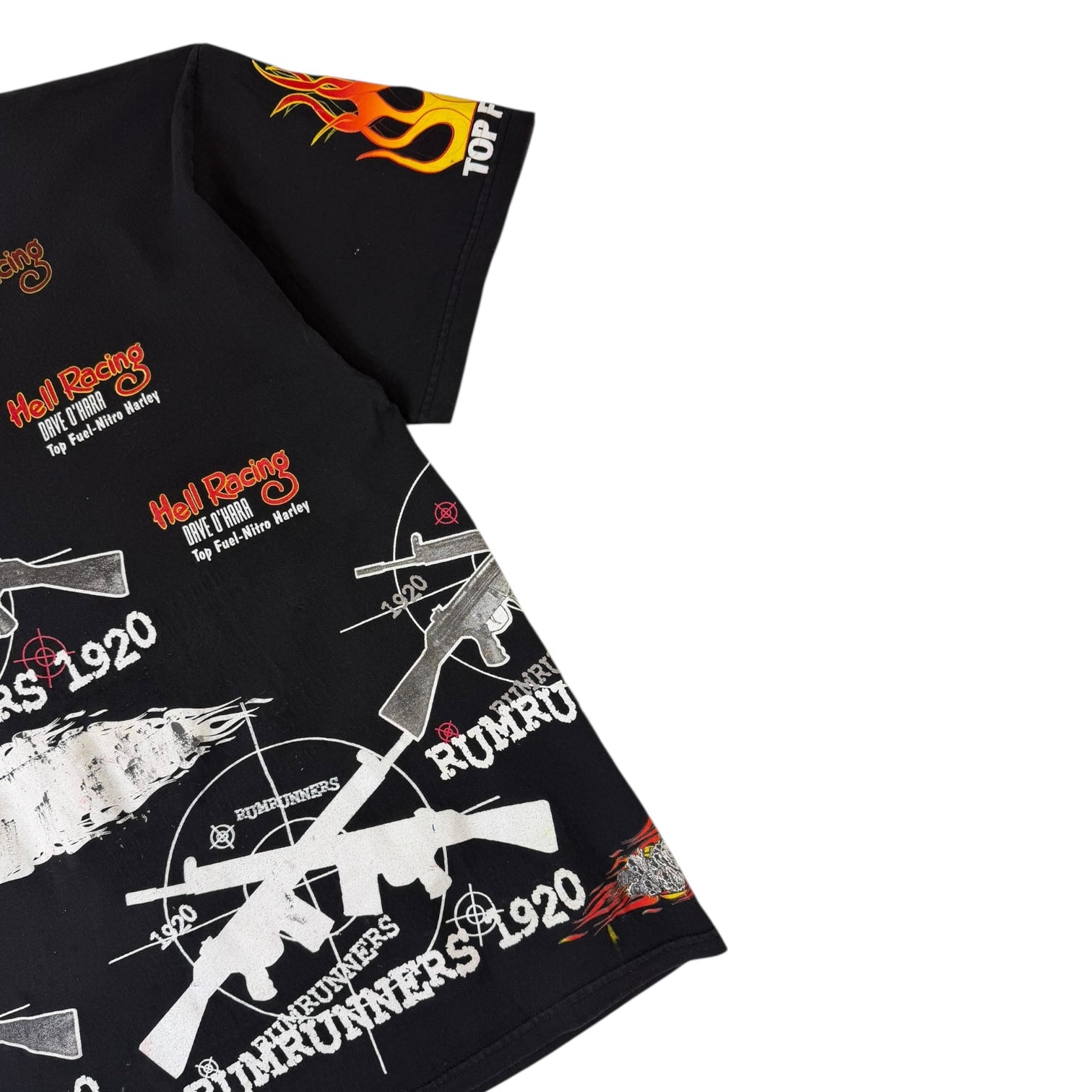 Vintage Hell Racing Rumrunners 1920 Graphic T-Shirt Black