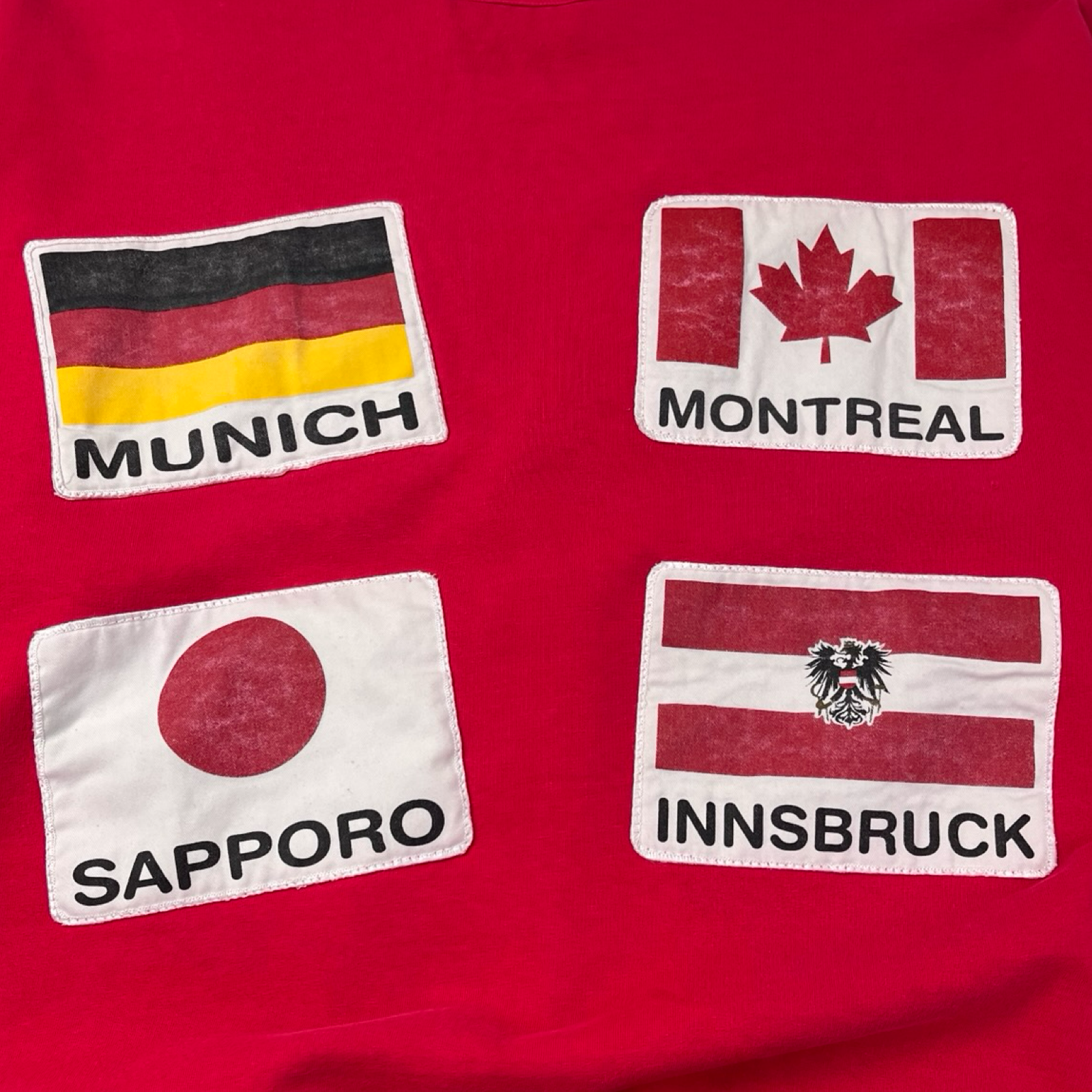 Vintage International Cities Flags Crew Neck