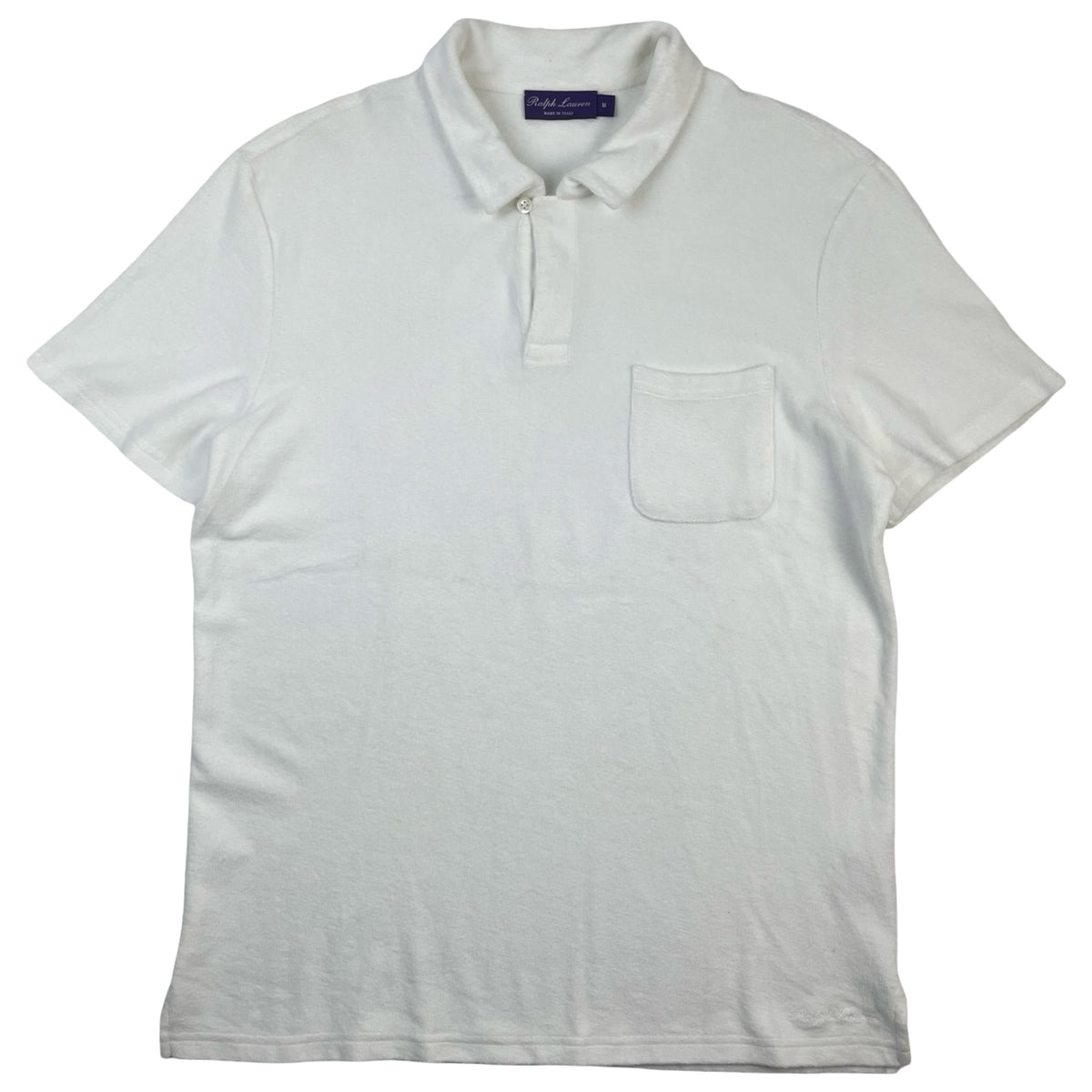 Ralph Lauren Purple Label Terry Polo Shirt White