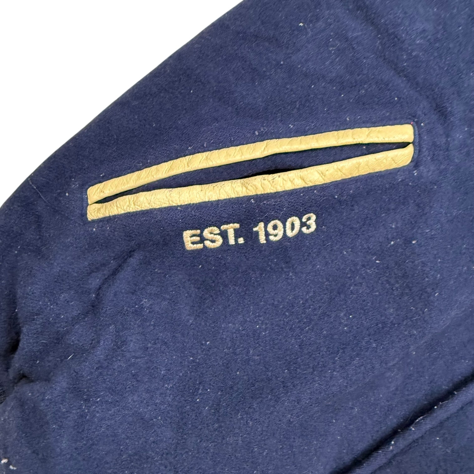 1990s Majestic New York Yankees Letterman Jacket Leather Navy Blue