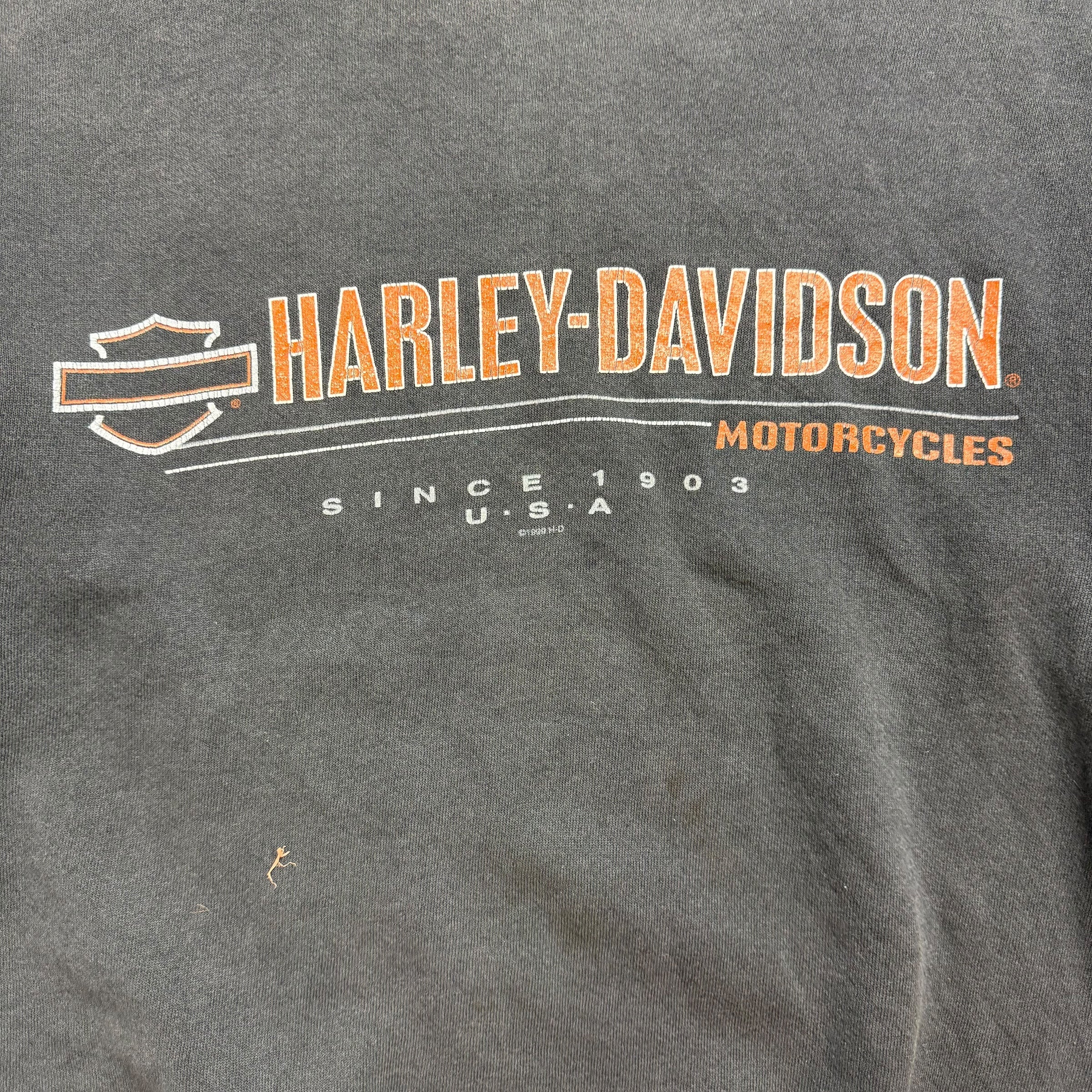 Vintage Harley Davidson Of Ocean City  Crewneck Faded Black