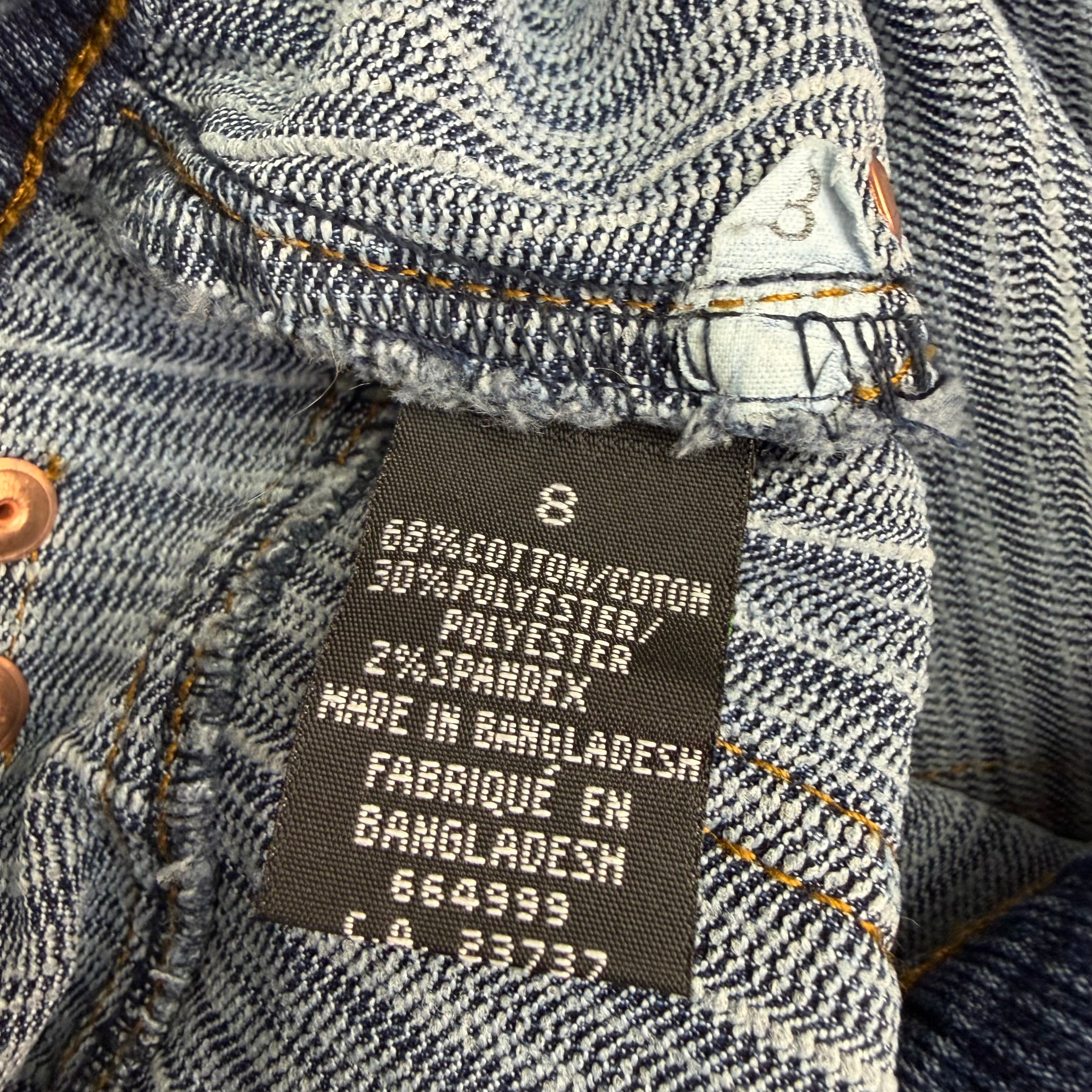 (W) Vintage Gasoline Medium Wash Utility Jeans Blue