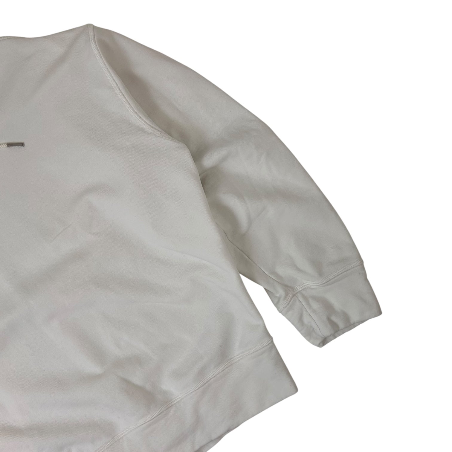 Jil Sander Frontal Logo Hoodie White