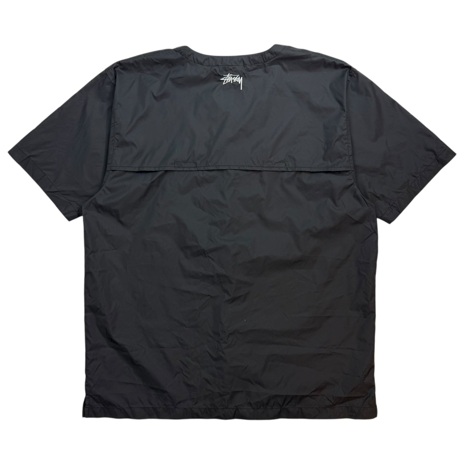 Stussy Nylon Baseball Button Up Shirt Black