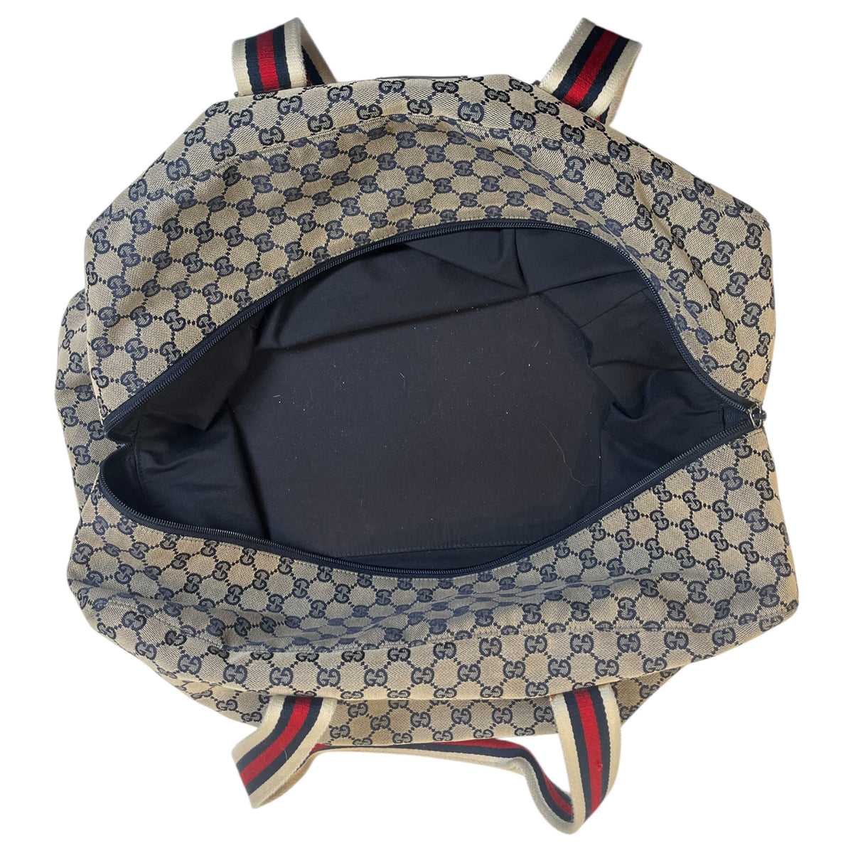 Gucci GG Canvas Web Carry On Duffle Bag