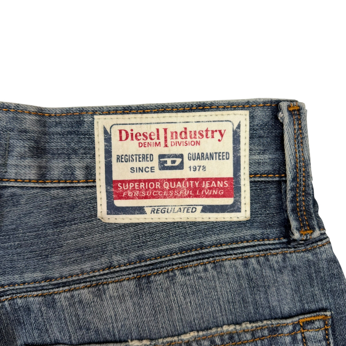 Vintage Diesel Industry Distressed Washed Denim Jeans Blue