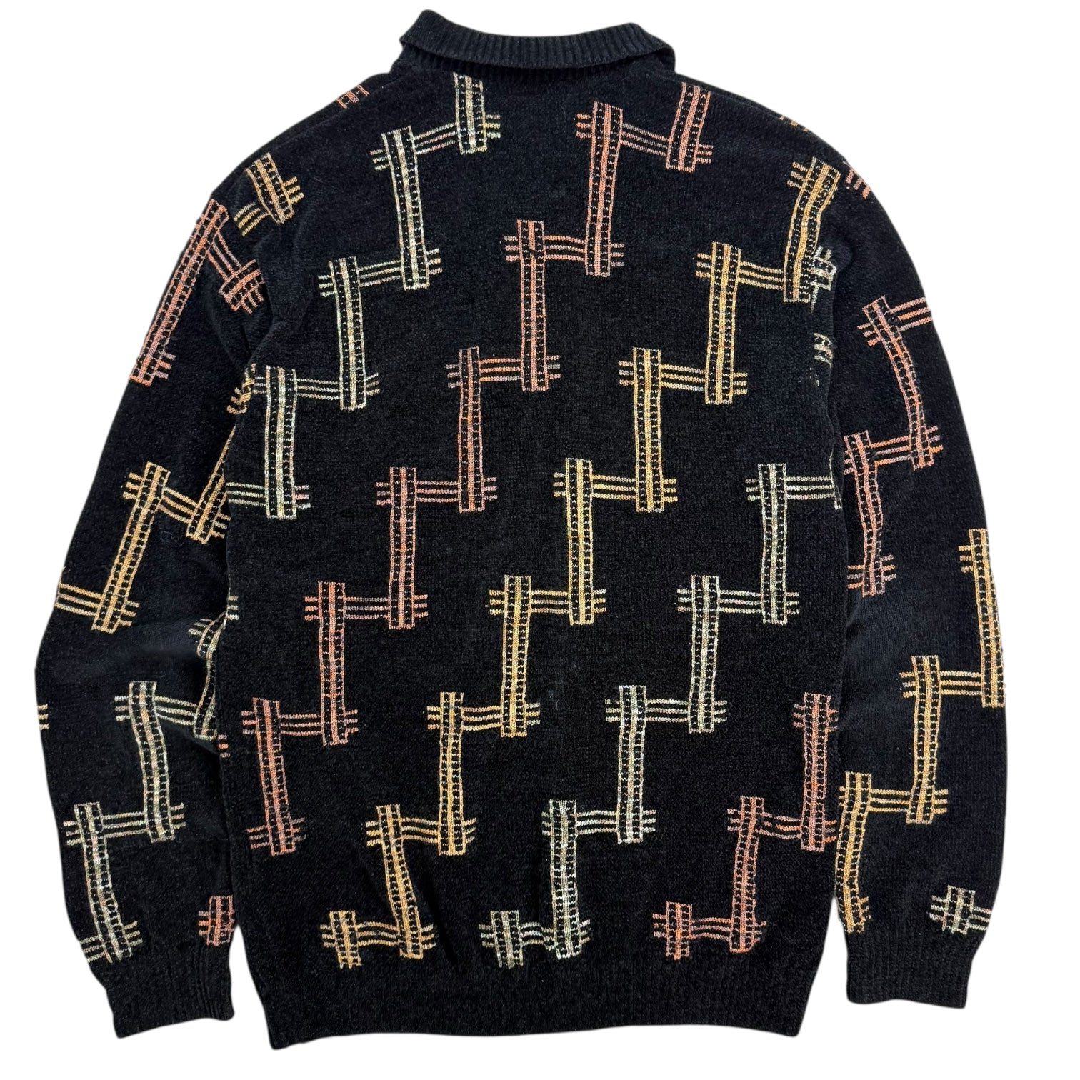 Vintage Tundra Quarter Zip Sweater Black/Multicolour