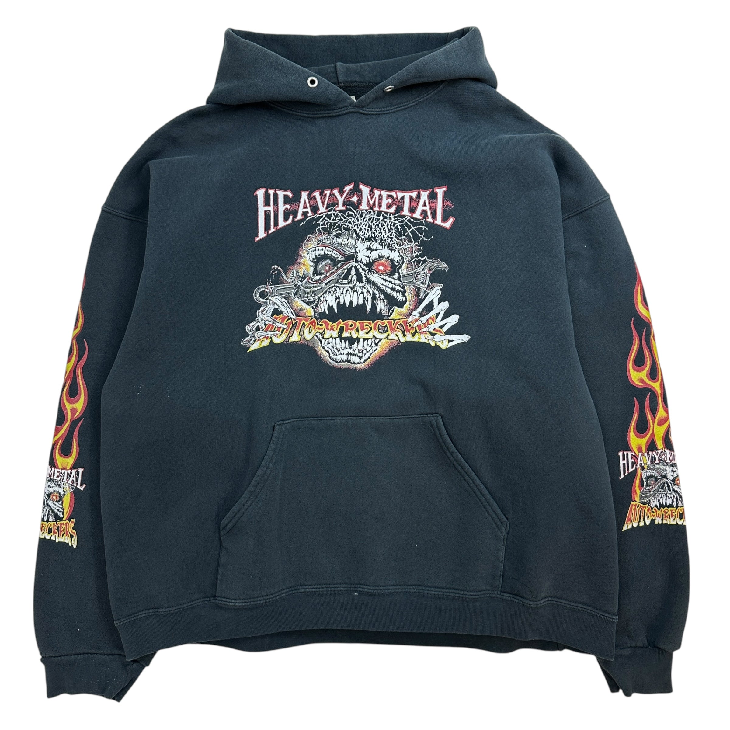 Vintage Heavy Metal Wreckers Hoodie Washed Black