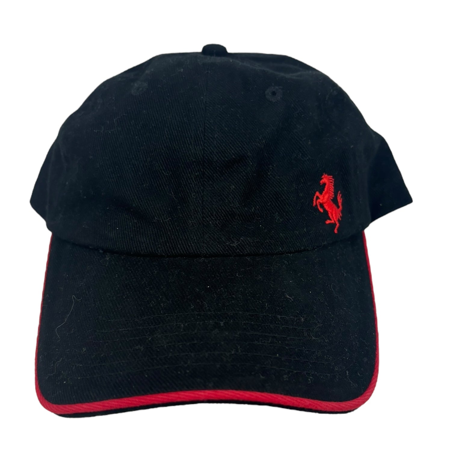 Vintage Ferrari Mini Logo StrapBack Hat Black