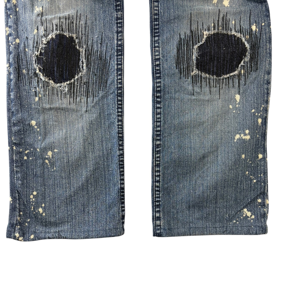 Number (N)ine Bullet Hole Grunge Denim Jeans Dark Wash