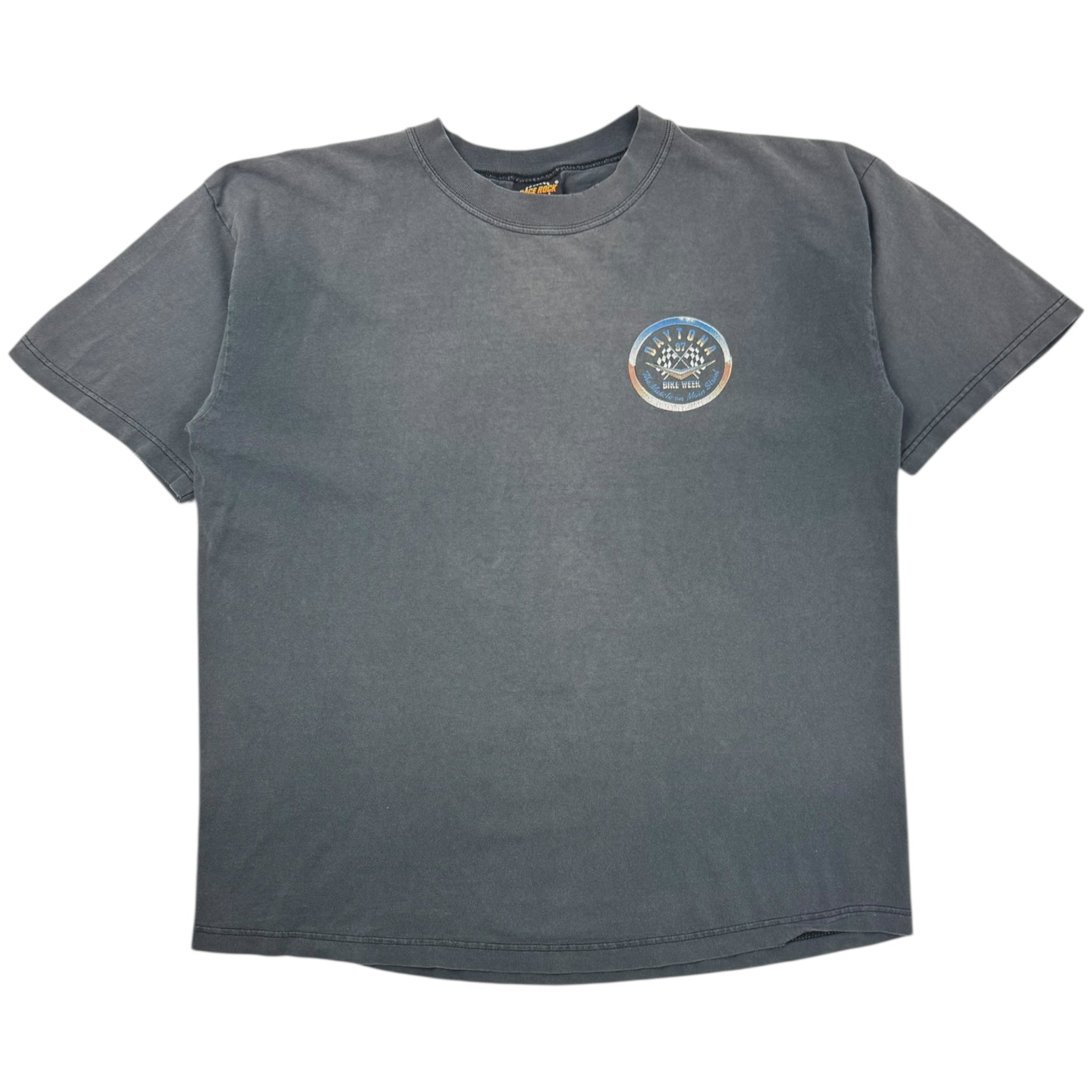 1997 Daytona Bike Week Biker T-Shirt Faded Black