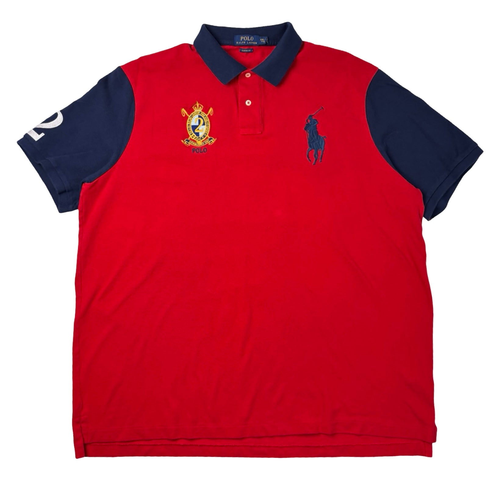 Vintage Polo Ralph Lauren Big Pony Polo Shirt Red Navy