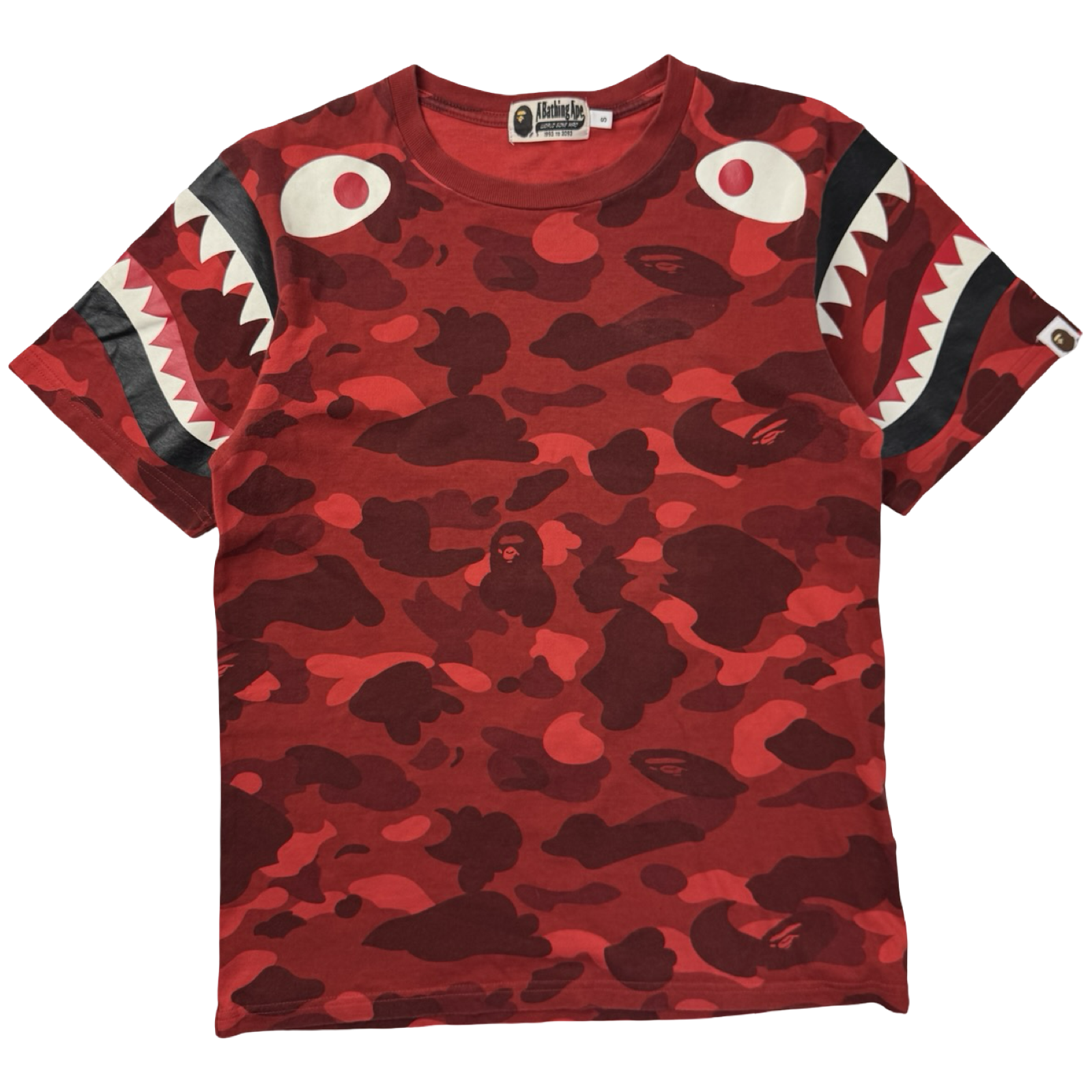 BAPE Camo Shark Sleeve T-Shirt Red