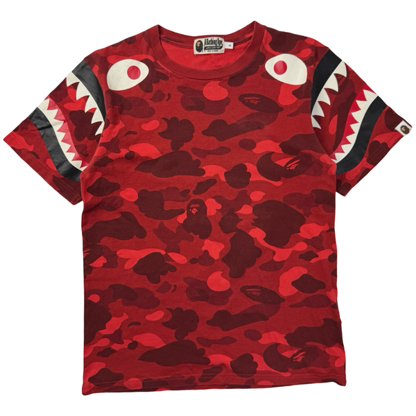 BAPE Camo Shark Sleeve T-Shirt Red