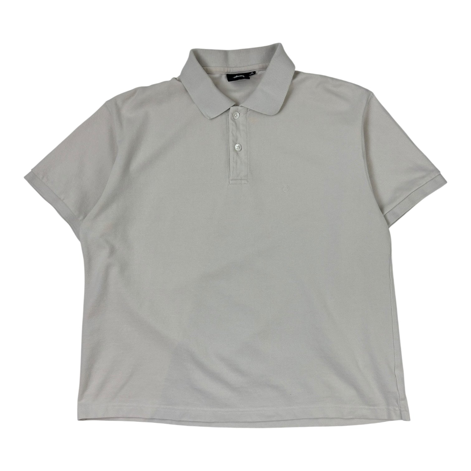 Stussy Pique Polo T-Shirt Bone