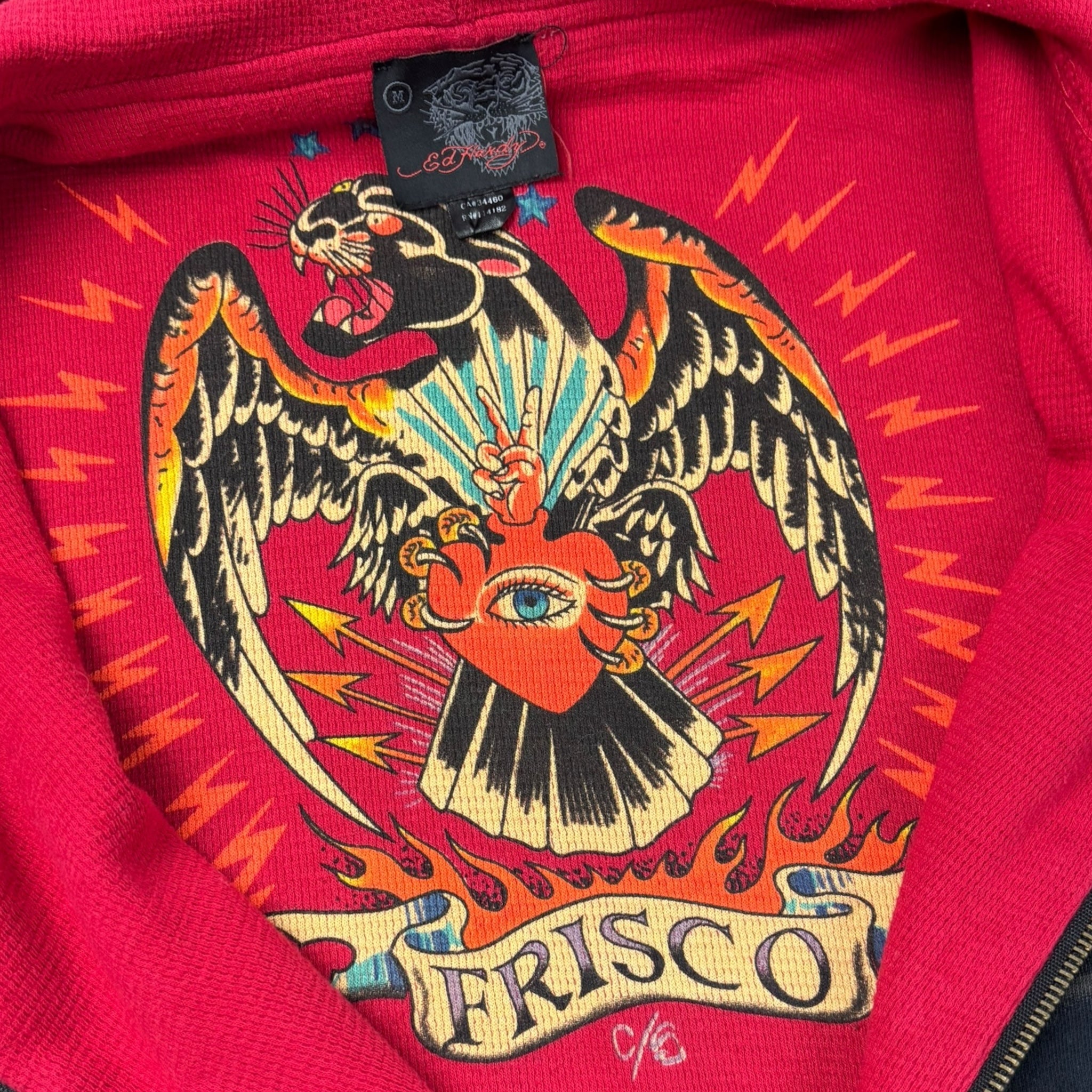 Vintage Y2K Ed Hardy Rhinestone Zip Hoodie