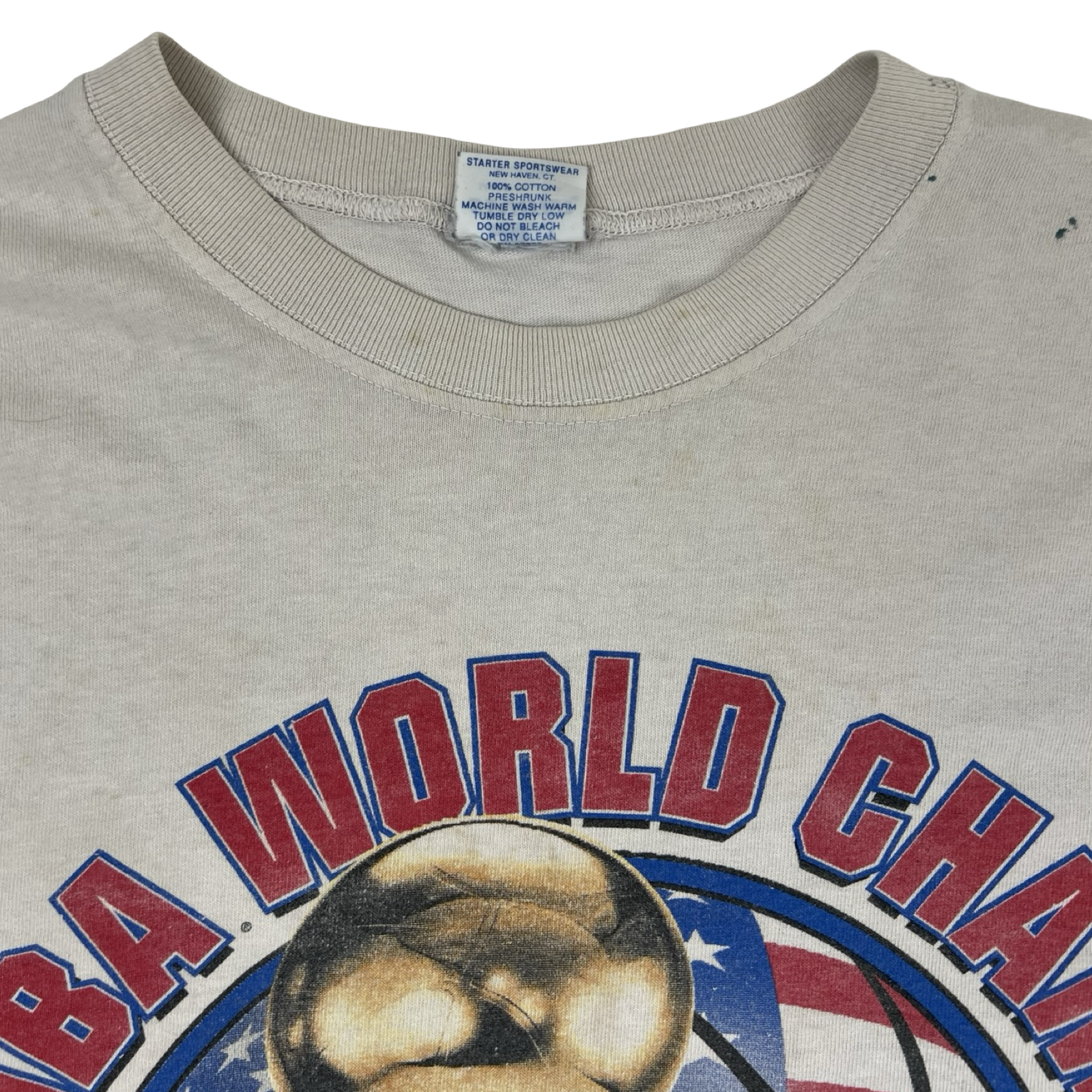 Vintage Starter 1995 Houston Rockets NBA World Champions T-Shirt White