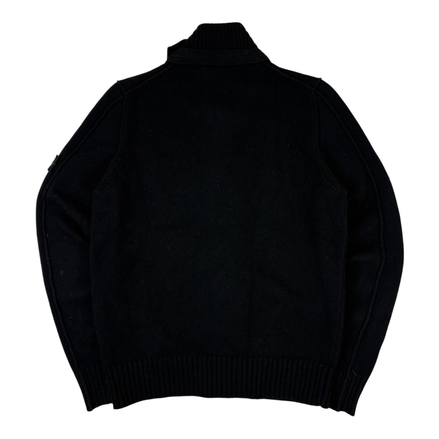 Stone Island Lambswool Knitted Cardigan Black