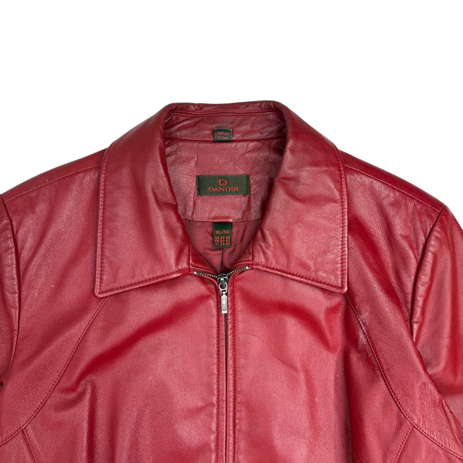 (W) Vintage Danier Leather Jacket Red