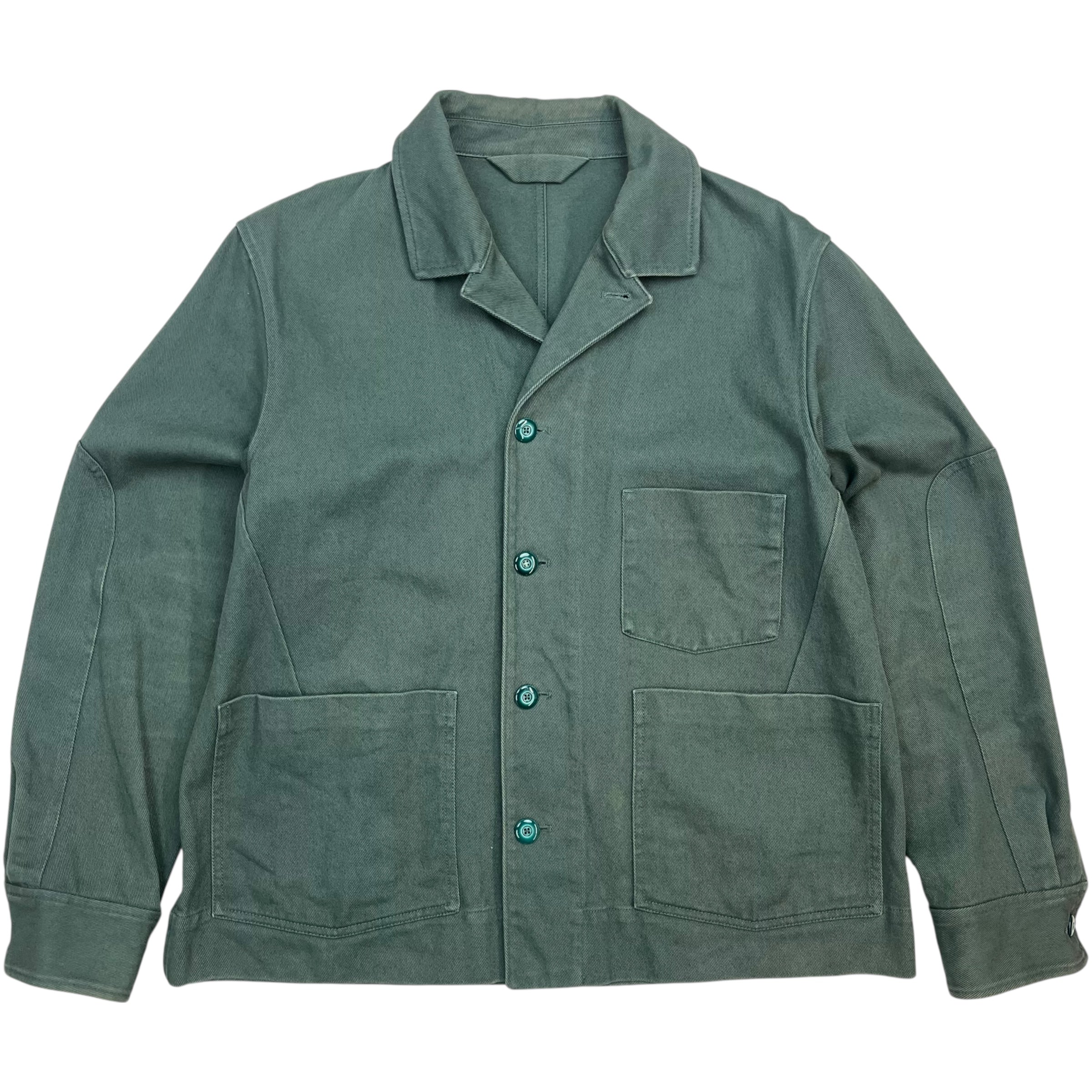 Acne Studios Button Down Twill Overshirt Dark Green