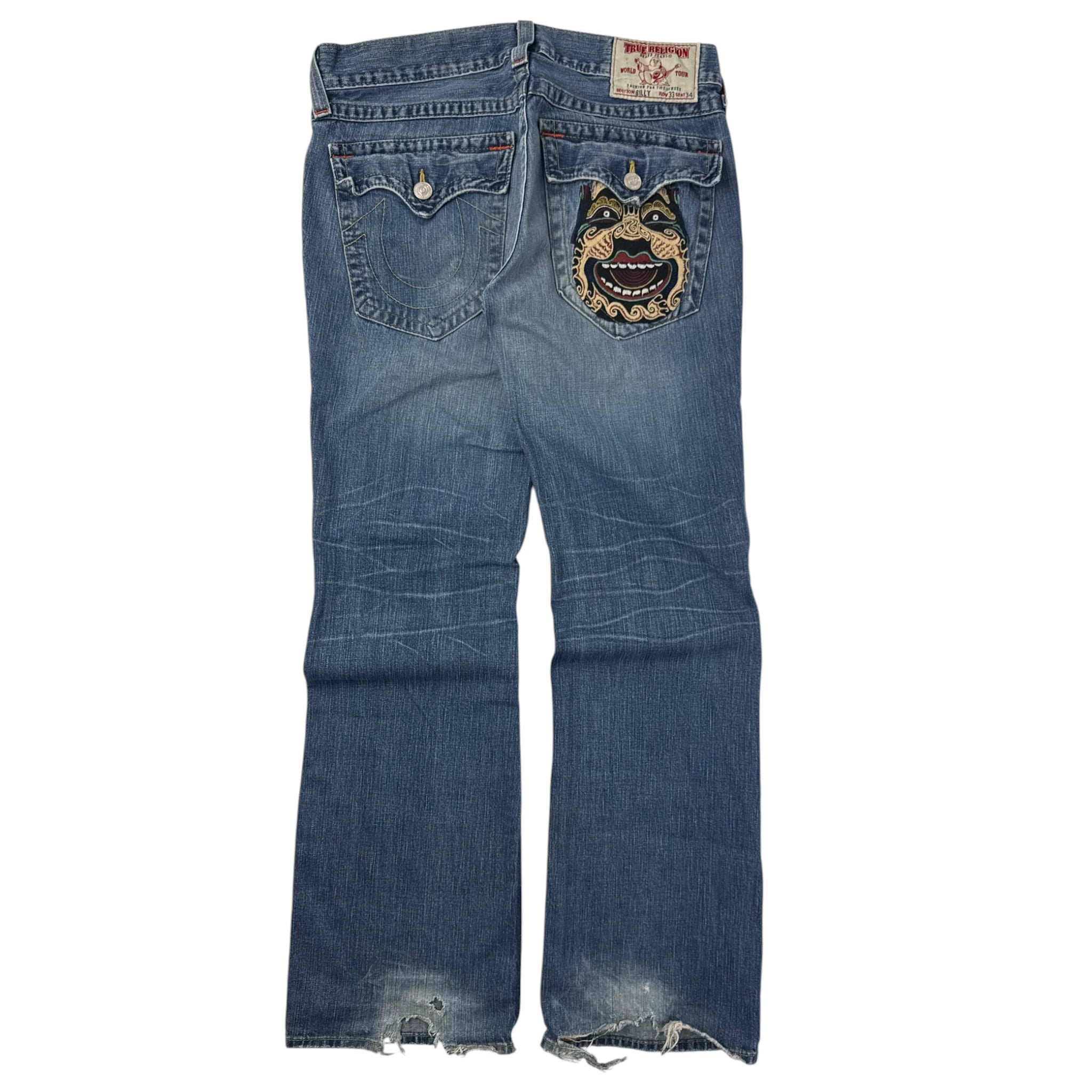 Y2K True Religion Billy Cut Embroidered Pocket Denim