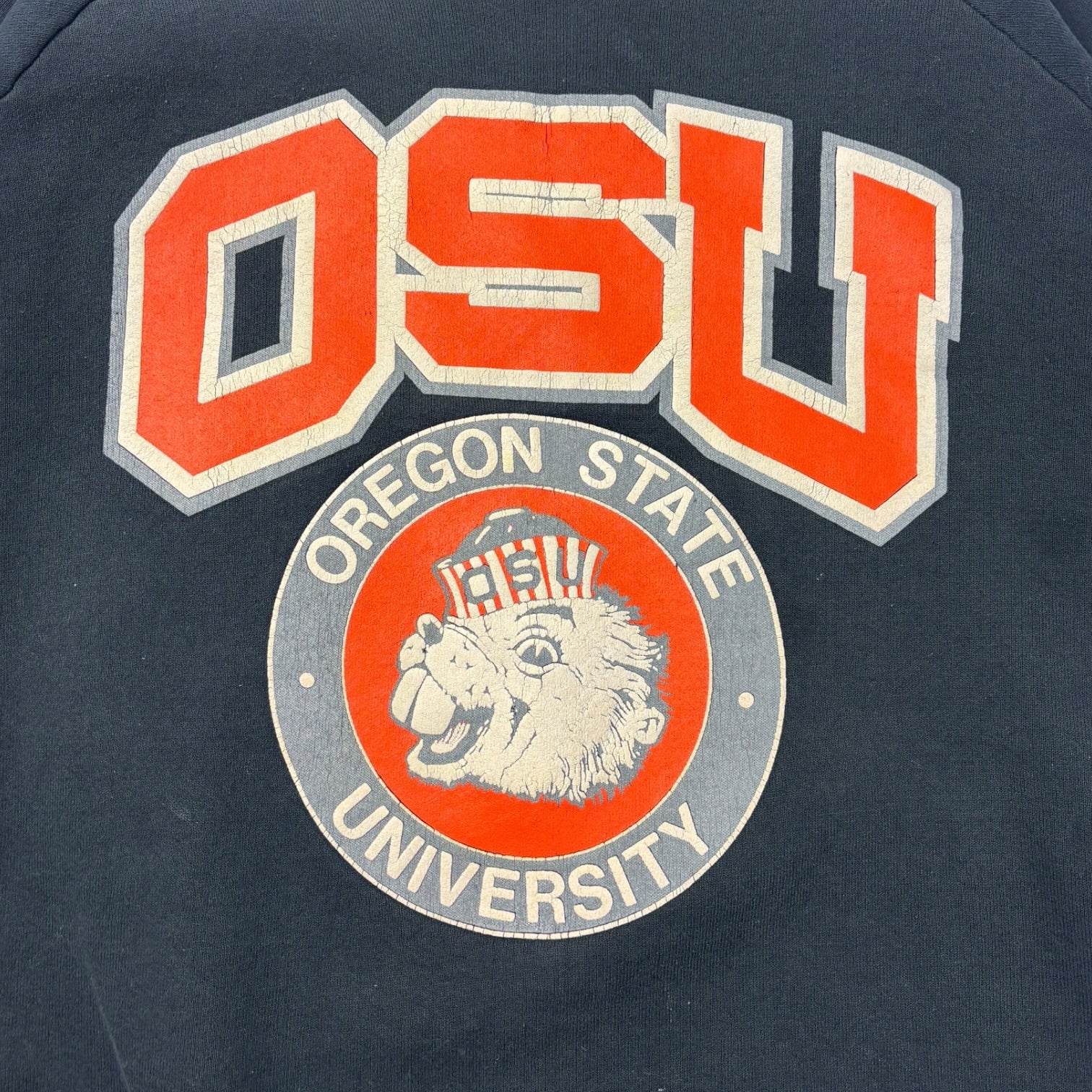 Vintage Oregon State University Crewneck Navy