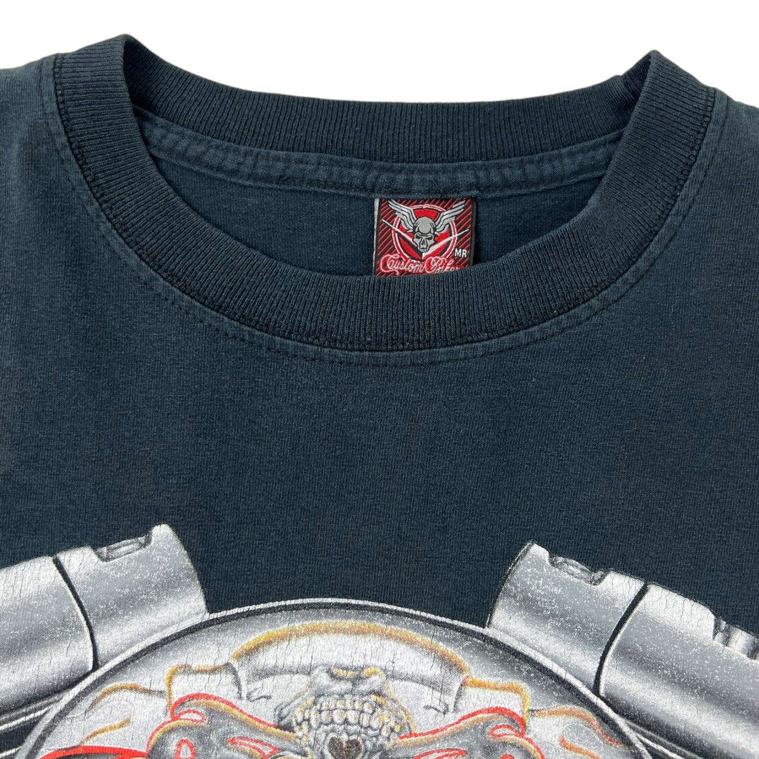 Vintage Custom Bikers Choppers Engine T-Shirt Black