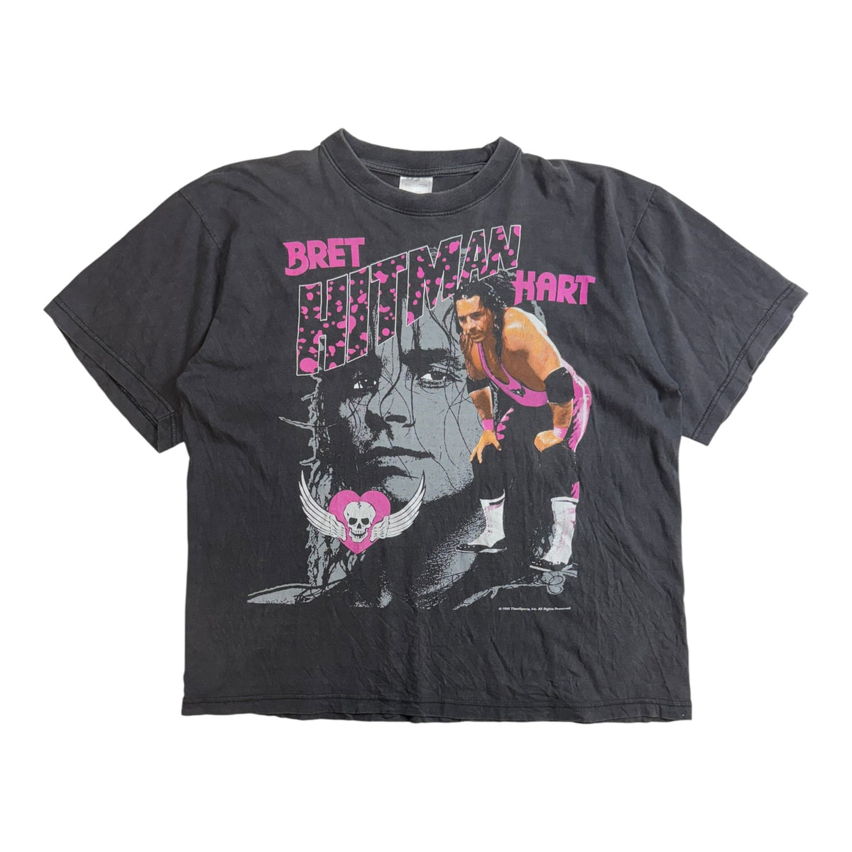 Vintage 1995 WWF Bret Hitman Hart T-Shirt Black