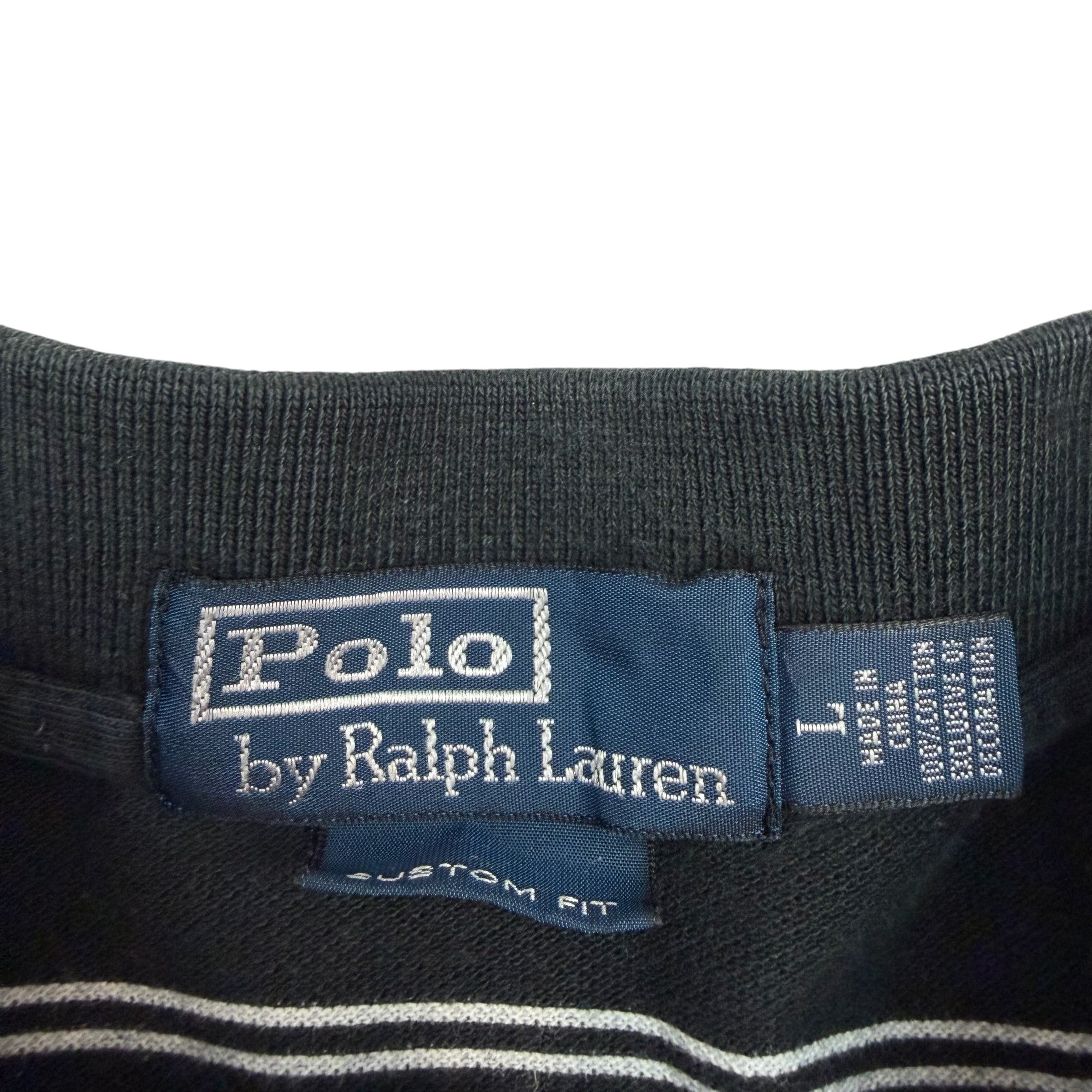 Vintage Polo Ralph Lauren Striped Longsleeve Polo Black/White