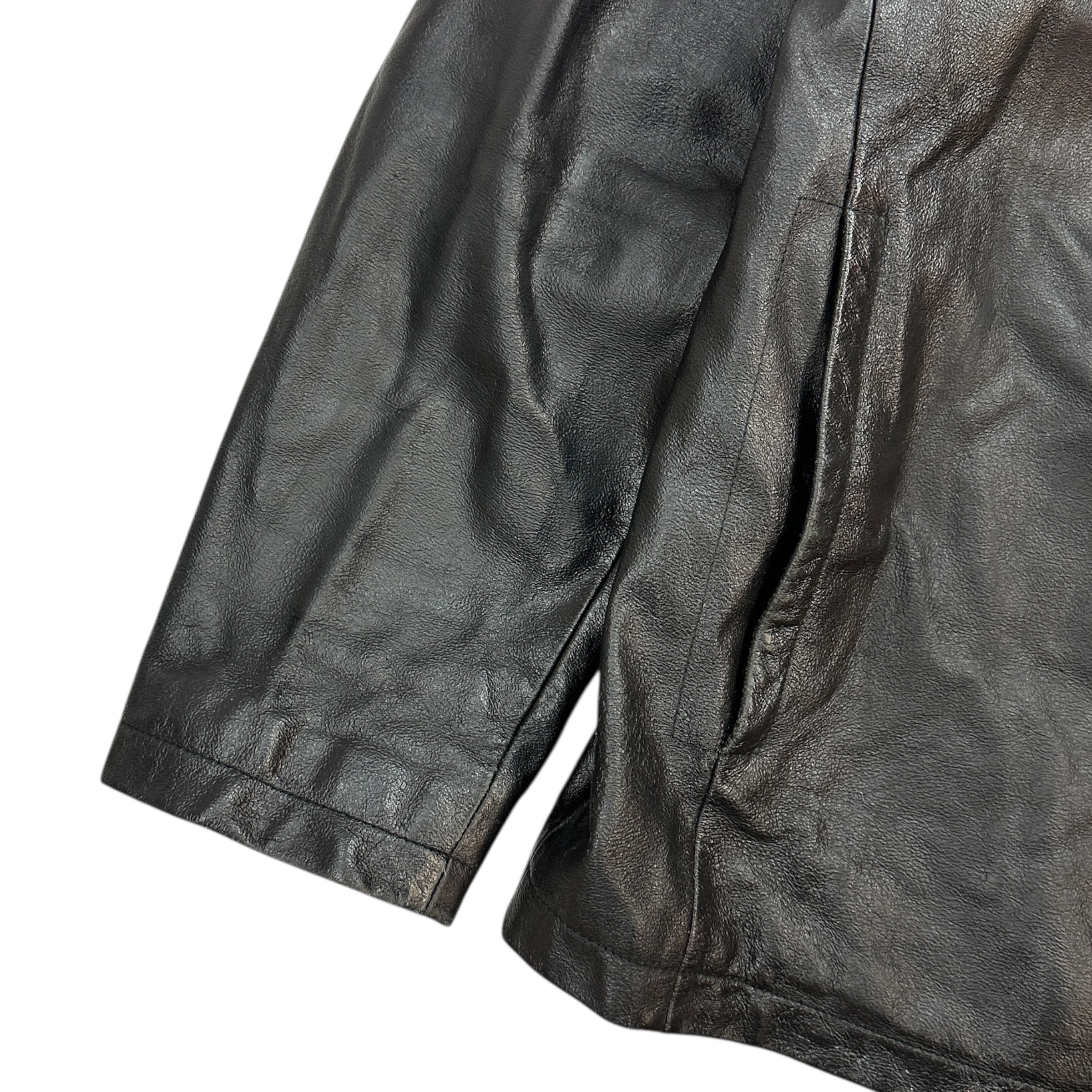 Vintage GAP Leather Straight Cut Jacket Black