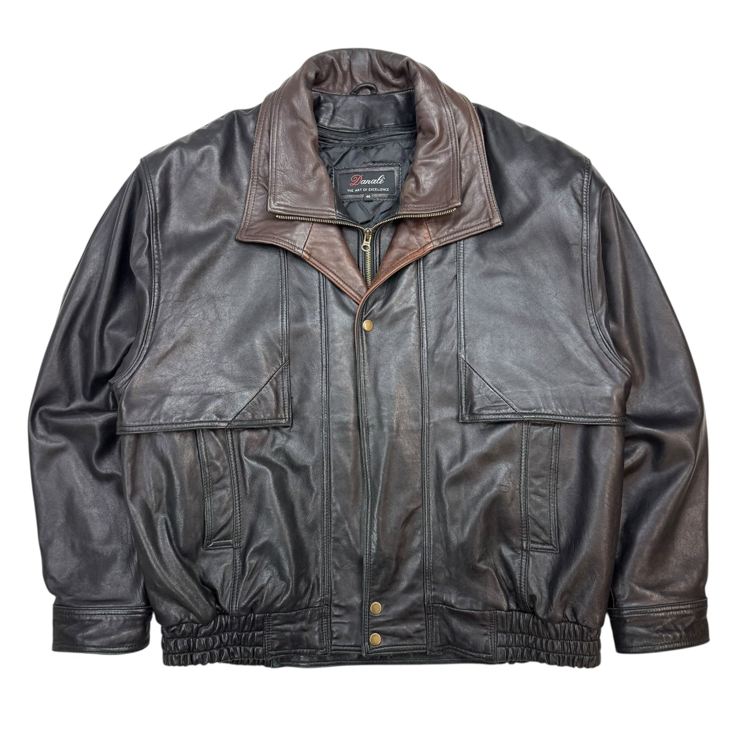 Vintage Danali Leather Bomber Jacket Black