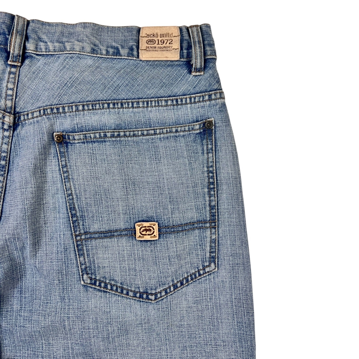 Ecko Unltd Baggy Light Wash Denim Jean Shorts