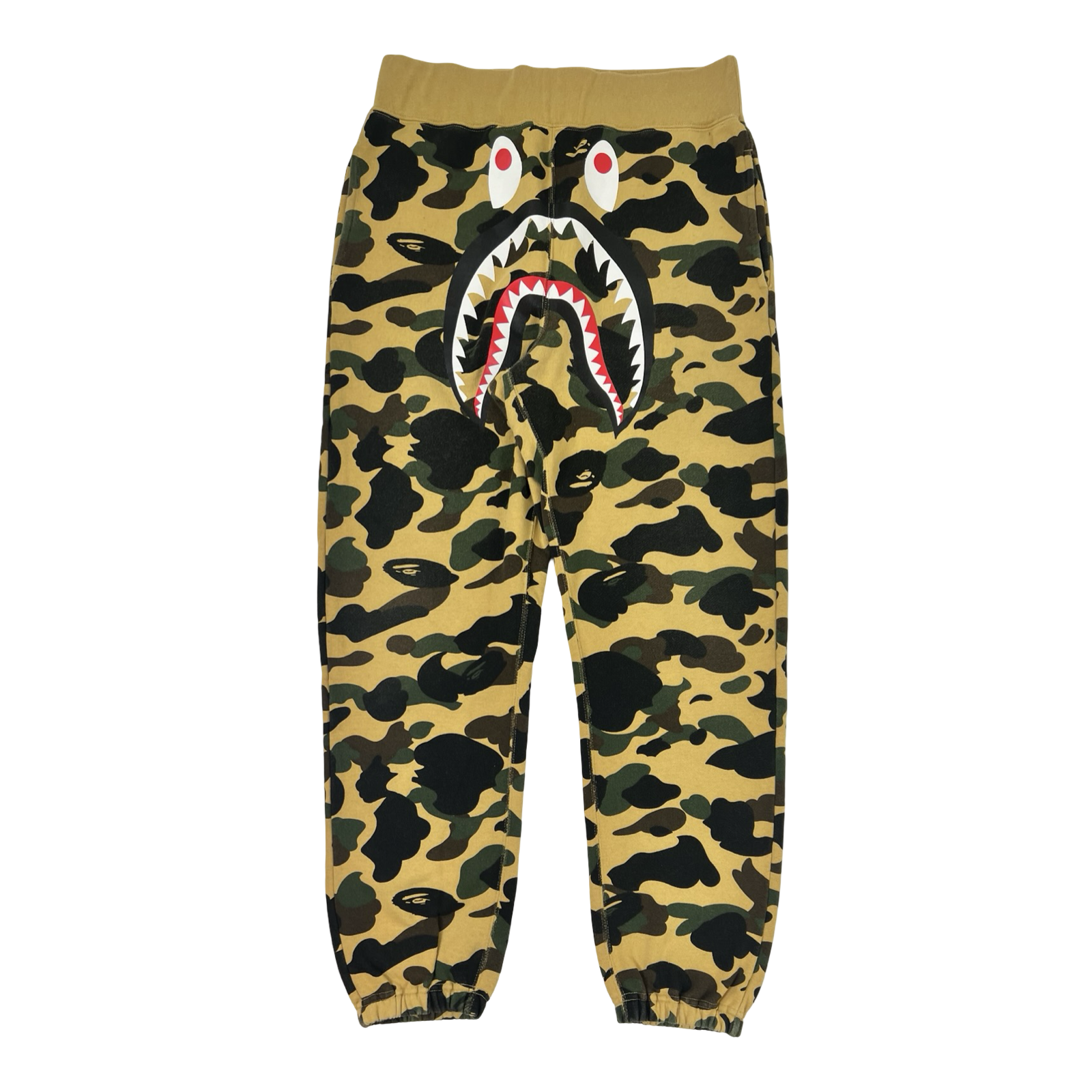 A Bathing Ape BAPE 1st Camo Shark Cotton Sweatpants Yellow